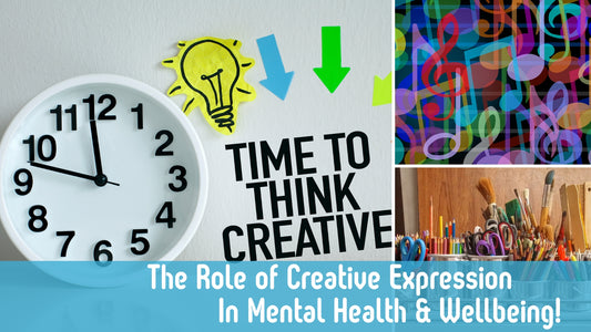 The colorful header picture for The Role of Creative Expression in Mental Health & Wellbeing! blog article.