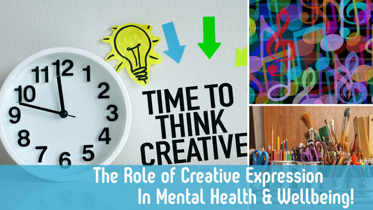 The colorful header picture for The Role of Creative Expression in Mental Health & Wellbeing! blog article. 