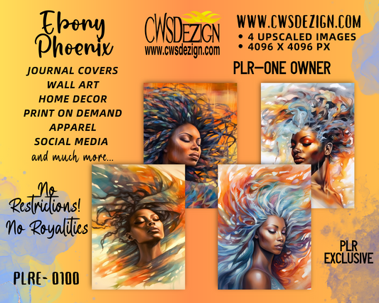 Ebony Phoenix Exclusive Art (PLRE -0100)