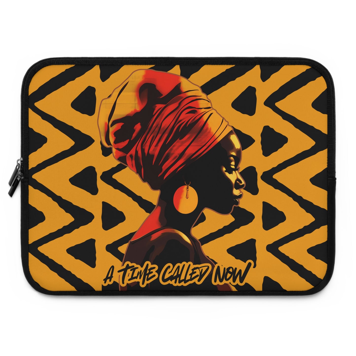 A Time Called Now Laptop Sleeve – Tribal Design | Afrocentric Faith-Based Gift + Digital Poem | CWSDezign