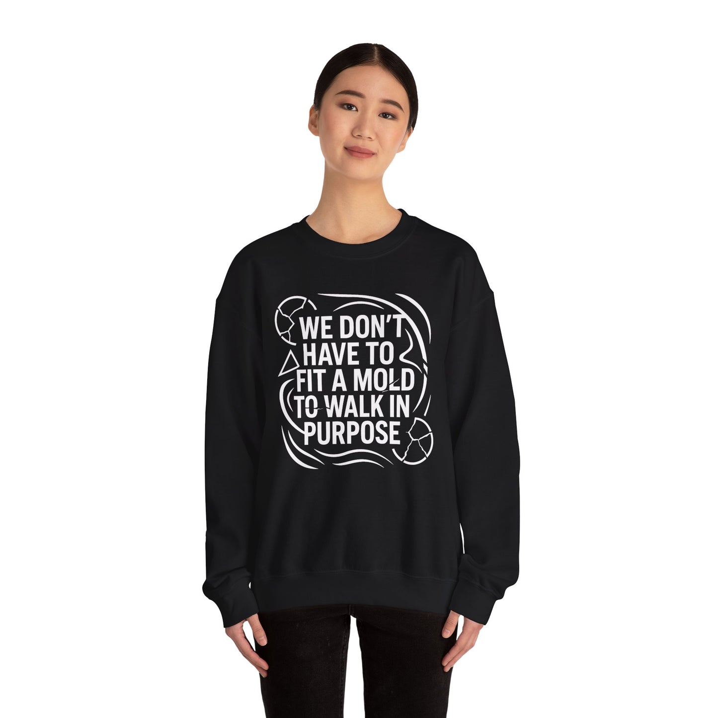 Purposeful Walk Inspirational Crewneck Sweatshirt for Every Occasion - Unisex Cozy Apparel, Gift for Friends, Motivational Clothing, Casual Wear