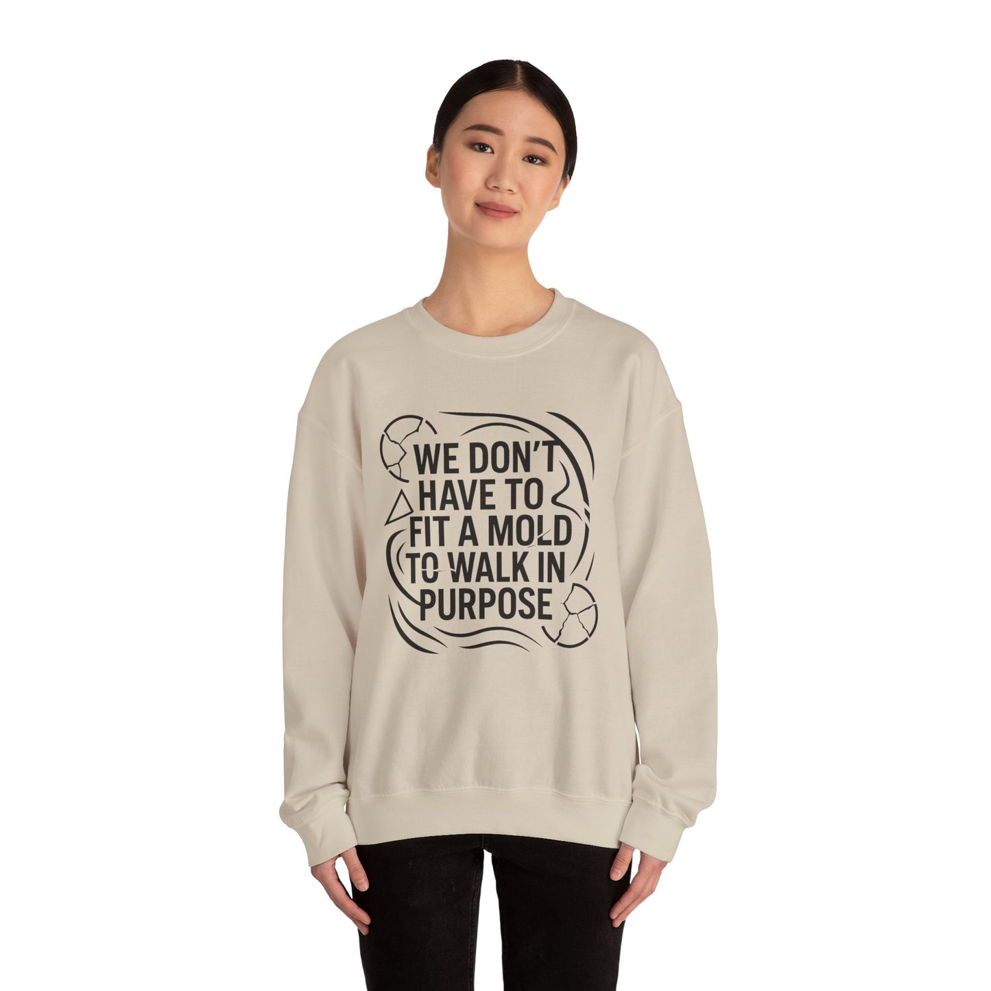 Purposeful Walk Inspirational Crewneck Sweatshirt for Every Occasion - Unisex Cozy Apparel, Gift for Friends, Motivational Clothing, Casual Wear