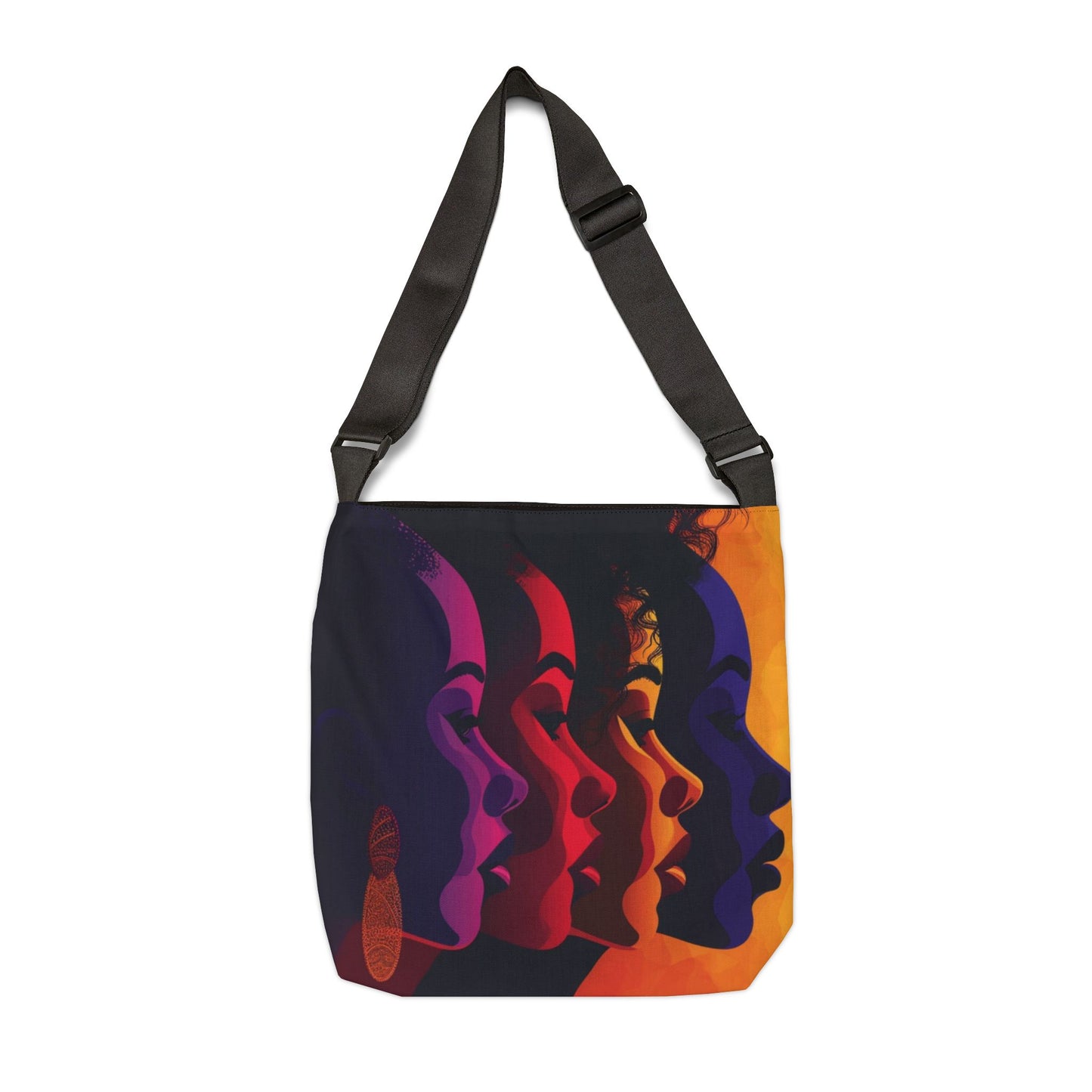 Bold Black Women Adjustable Tote Bag