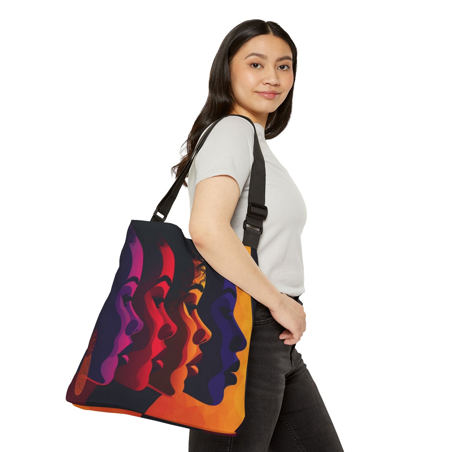 Bold Black Women Adjustable Tote Bag