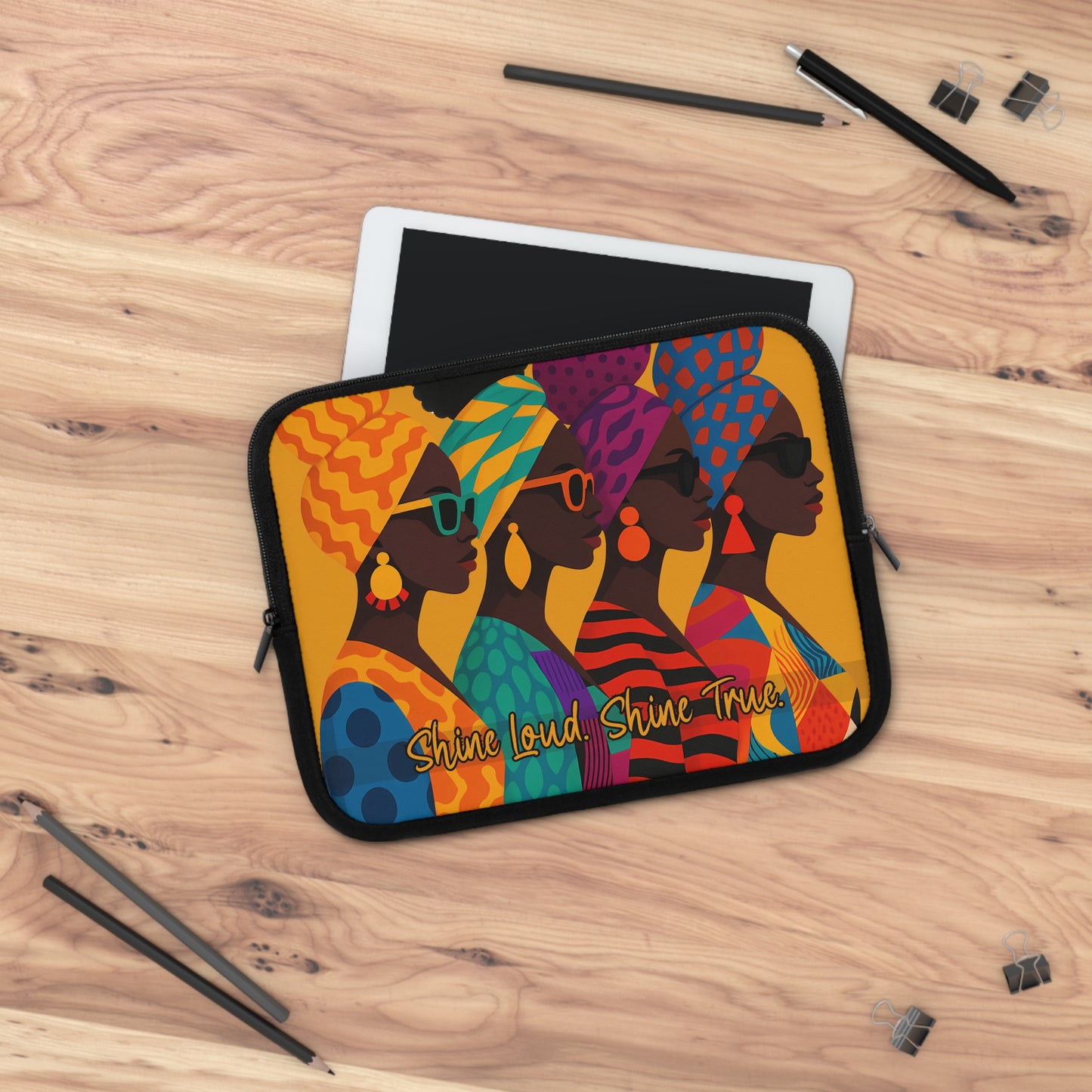 Shine Loud. Shine True. Afrocentric Laptop Sleeve – Cultural Style Meets Functionality