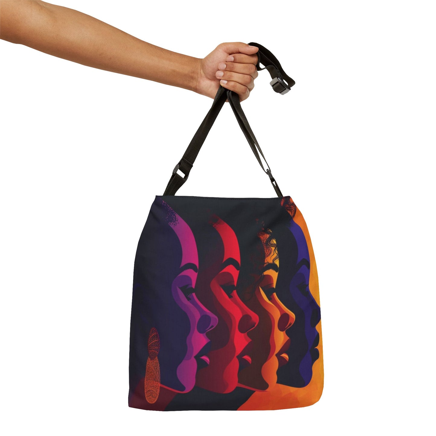 Bold Black Women Adjustable Tote Bag