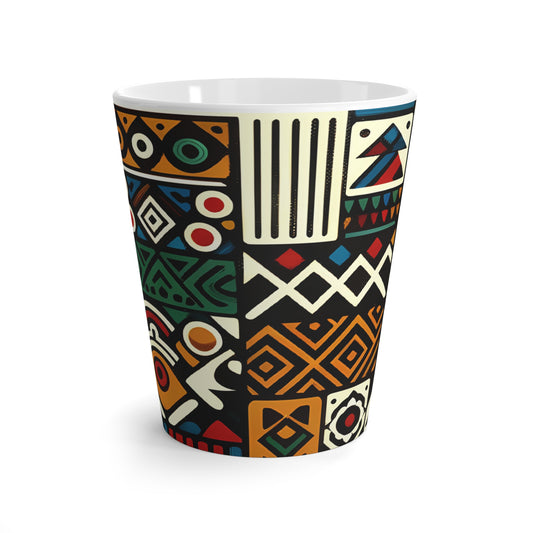 Vibrant Afrocentric Geometric Pattern Latte Mug