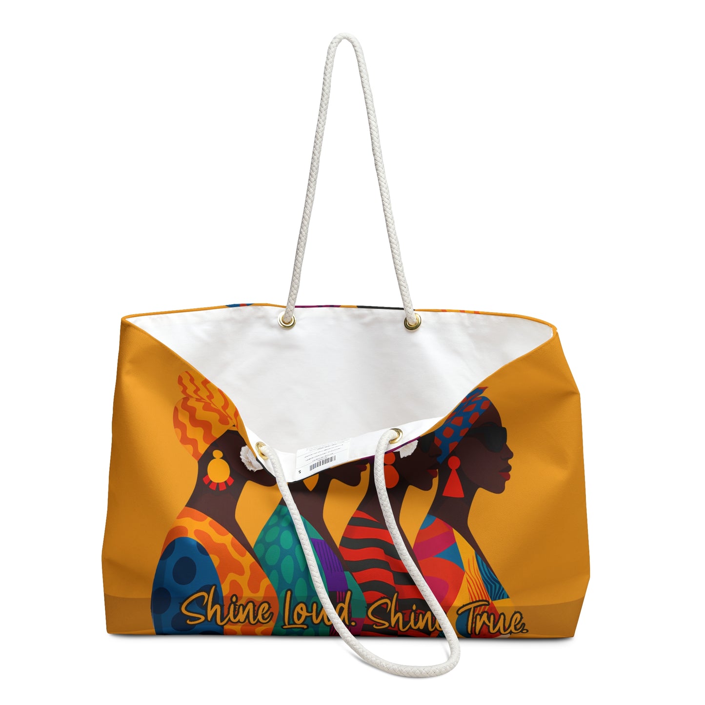 Shine Loud. Shine True. Afrocentric Weekender Bag – Bold, Stylish Travel Tote