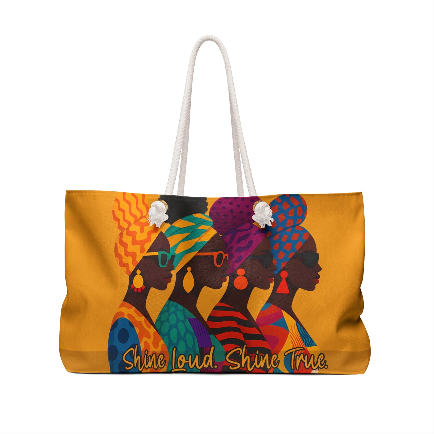 Shine Loud. Shine True. Afrocentric Weekender Bag – Bold, Stylish Travel Tote
