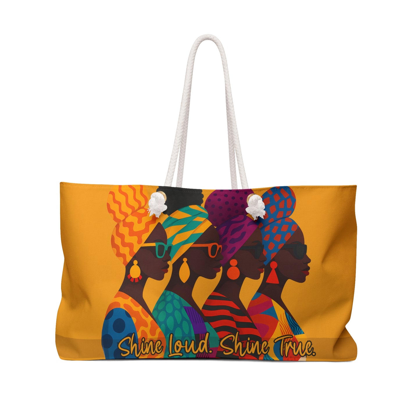 Shine Loud. Shine True. Afrocentric Weekender Bag – Bold, Stylish Travel Tote