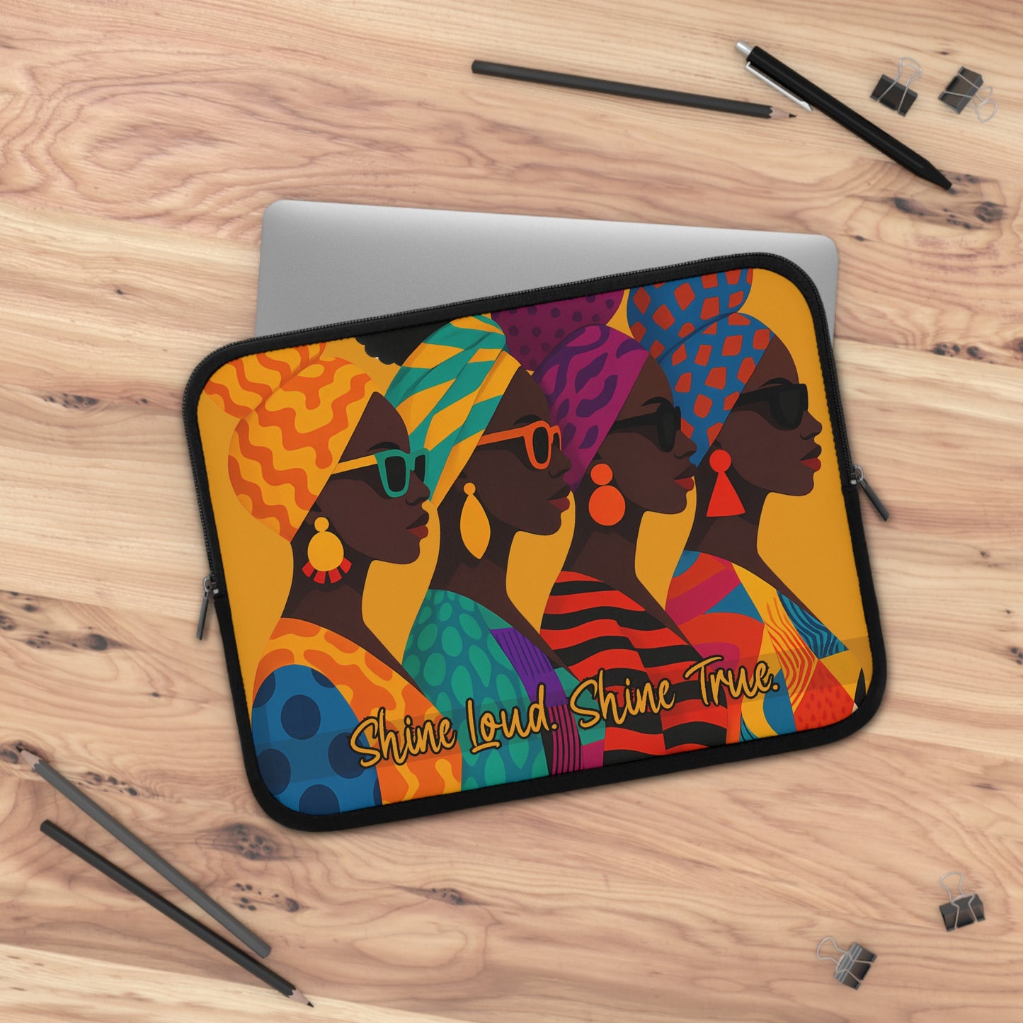 Shine Loud. Shine True. Afrocentric Laptop Sleeve – Cultural Style Meets Functionality