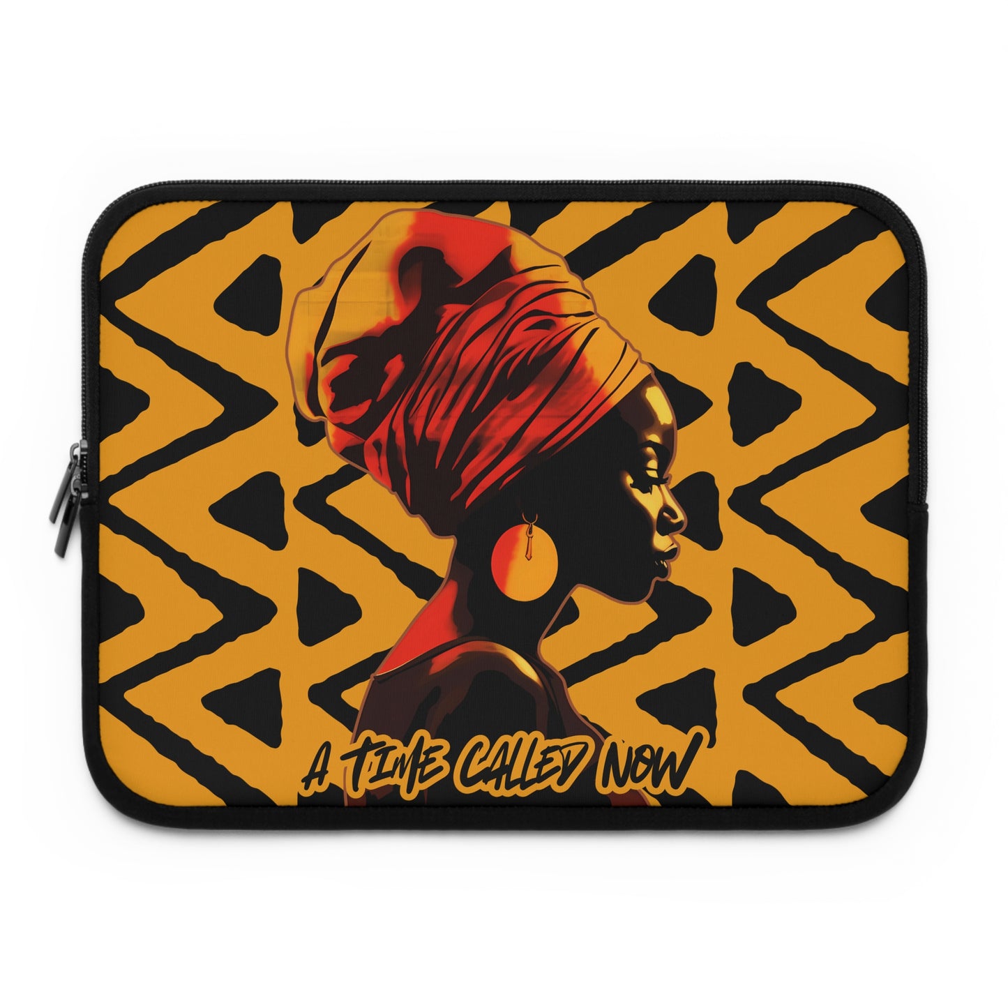 A Time Called Now Laptop Sleeve – Tribal Design | Afrocentric Faith-Based Gift + Digital Poem | CWSDezign