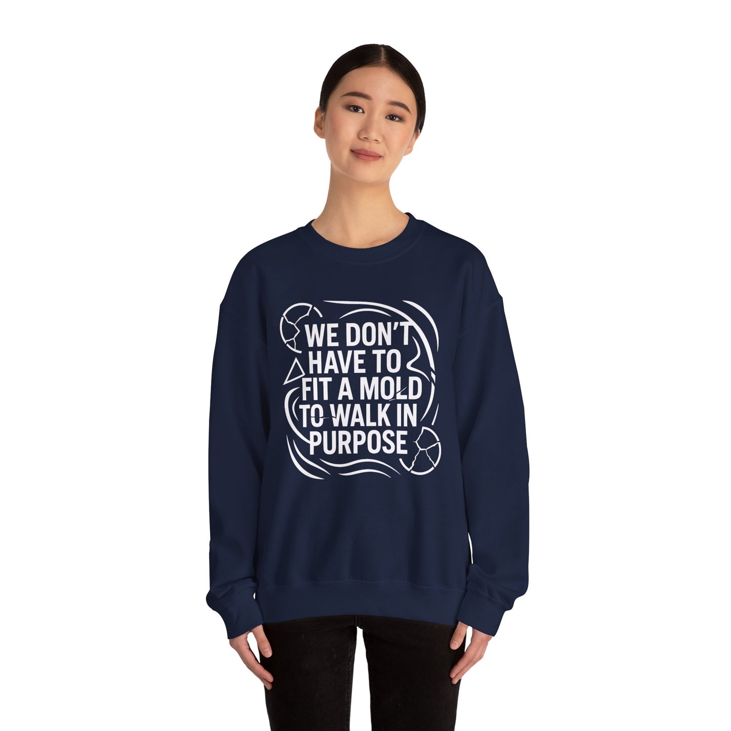 Purposeful Walk Inspirational Crewneck Sweatshirt for Every Occasion - Unisex Cozy Apparel, Gift for Friends, Motivational Clothing, Casual Wear