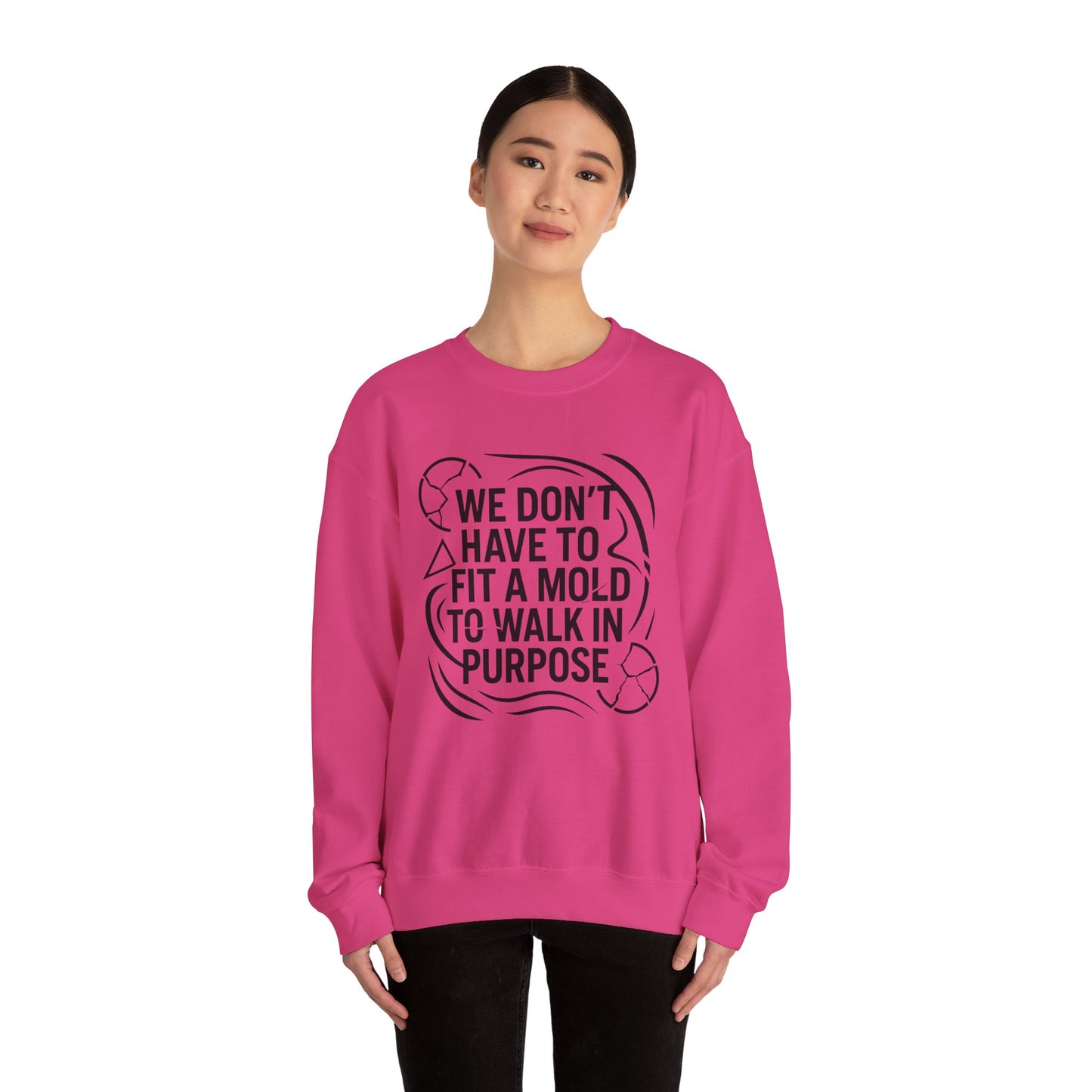 Purposeful Walk Inspirational Crewneck Sweatshirt for Every Occasion - Unisex Cozy Apparel, Gift for Friends, Motivational Clothing, Casual Wear