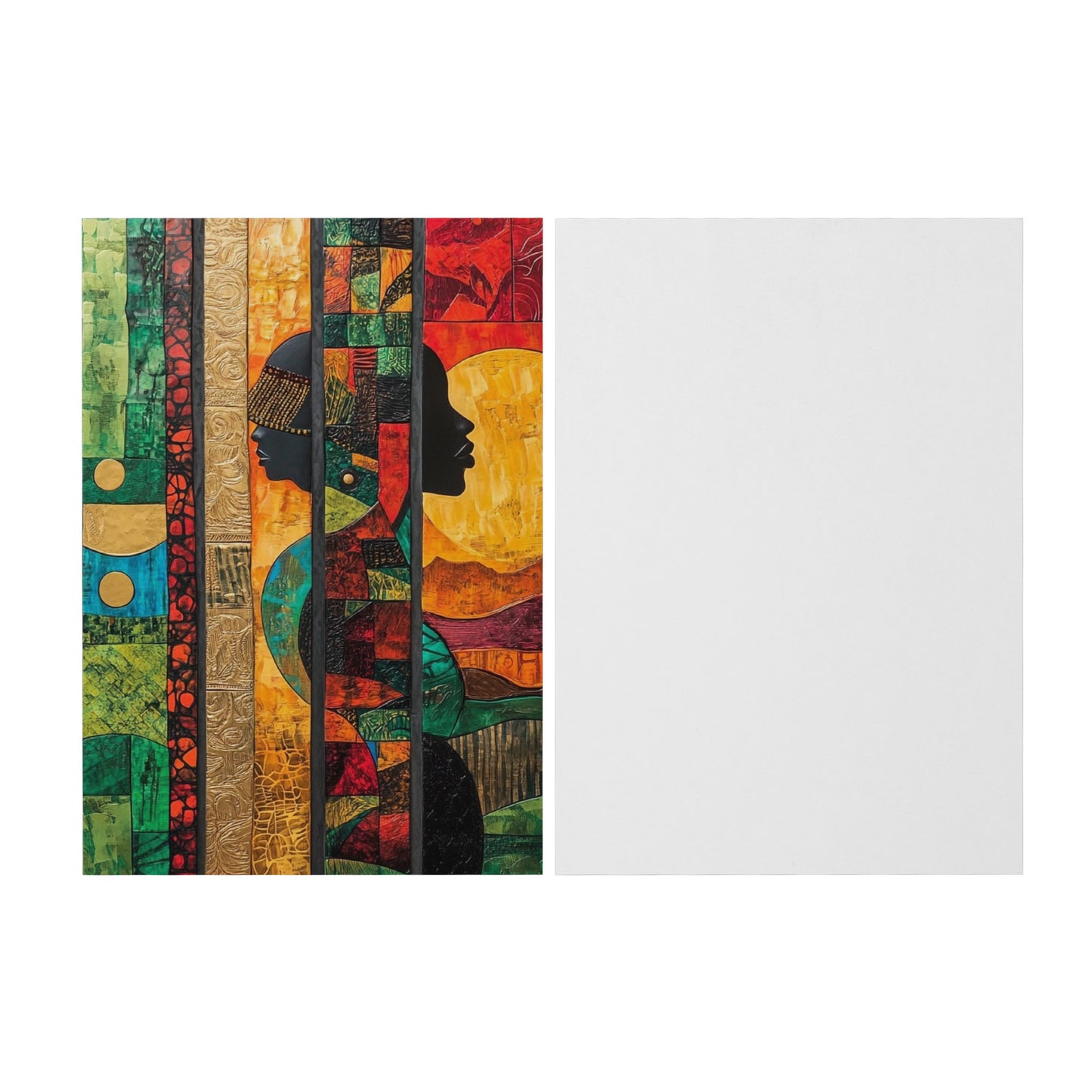 Afrocentric Abstract Flat Card – Bold Tribal-Inspired Design