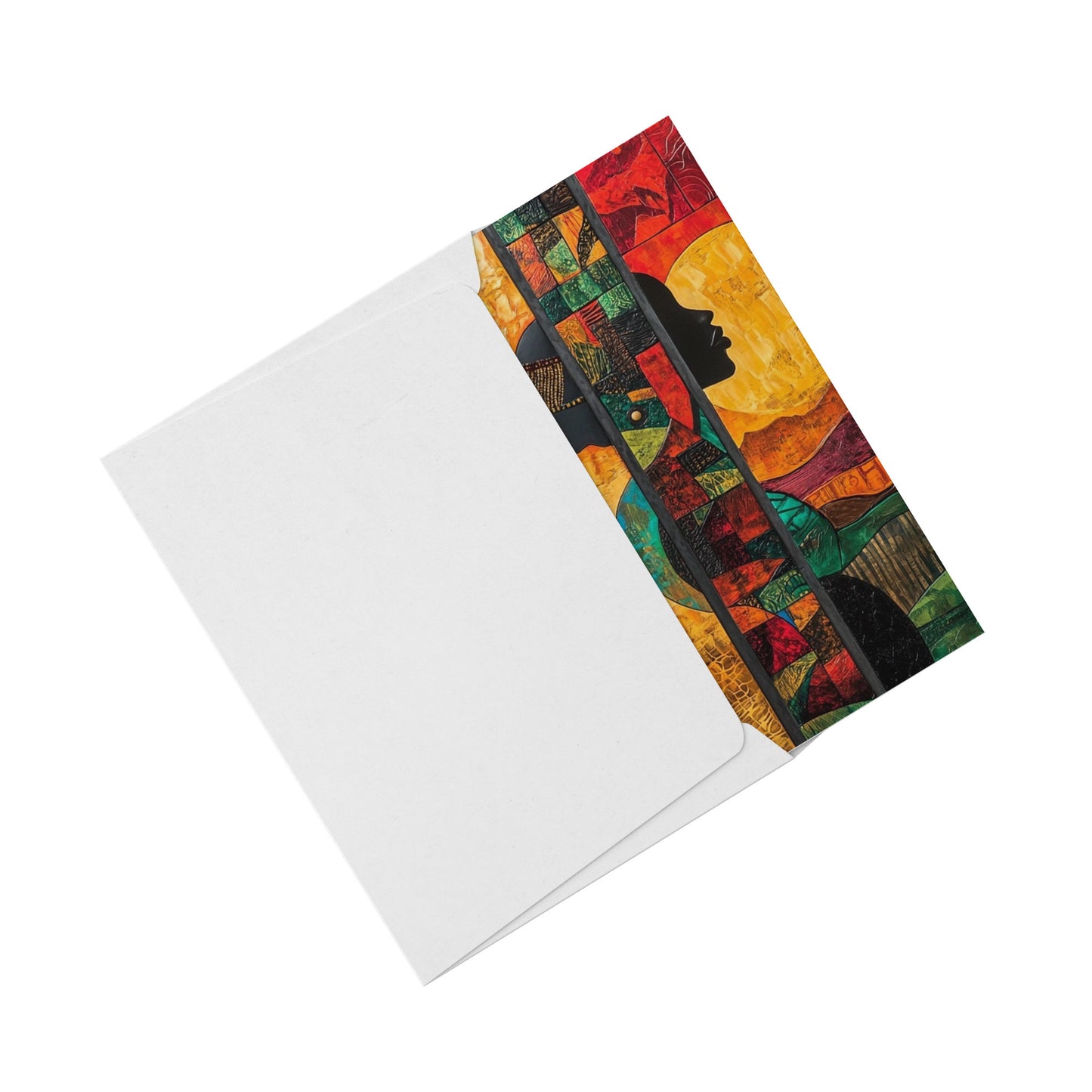 Afrocentric Abstract Flat Card – Bold Tribal-Inspired Design