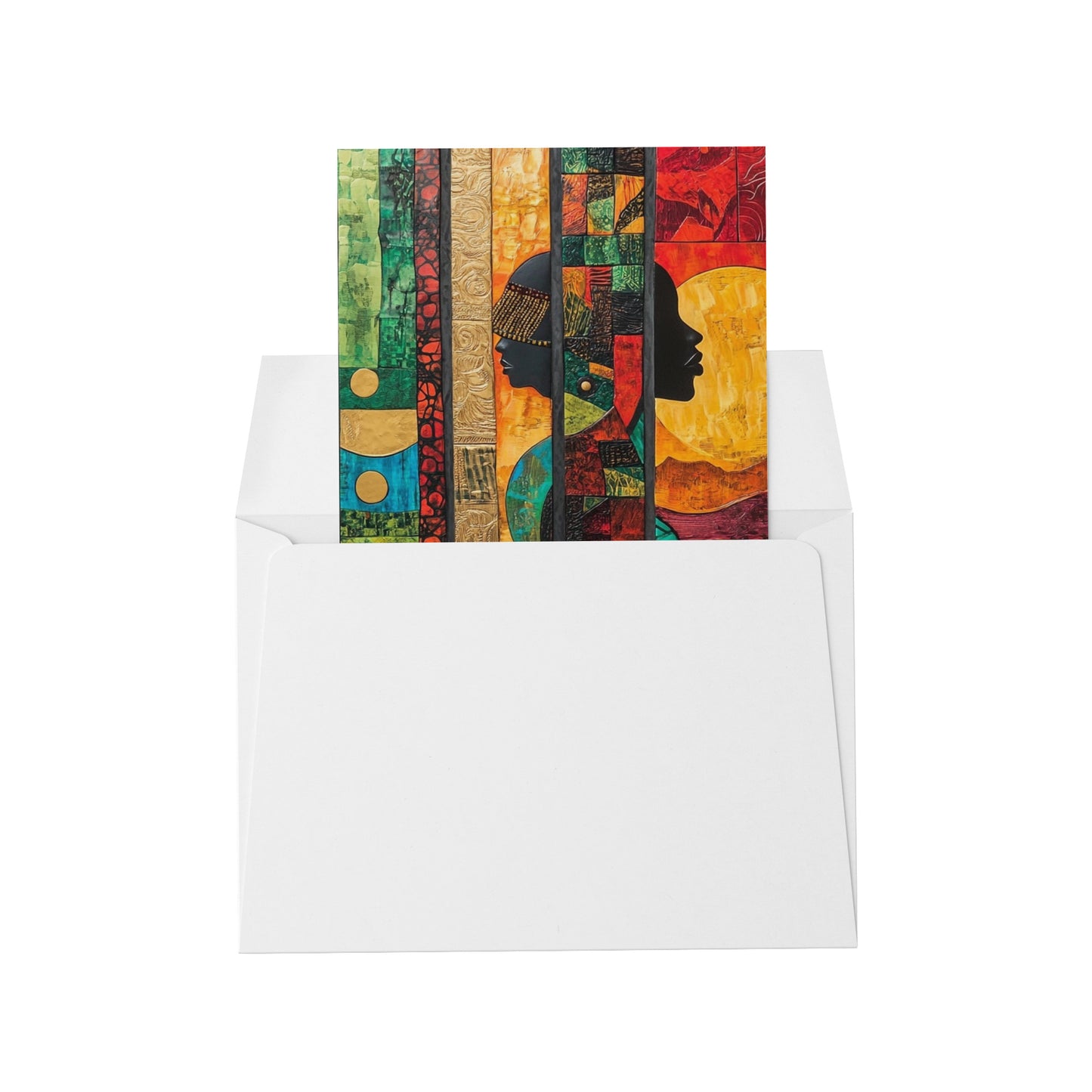Afrocentric Abstract Flat Card – Bold Tribal-Inspired Design
