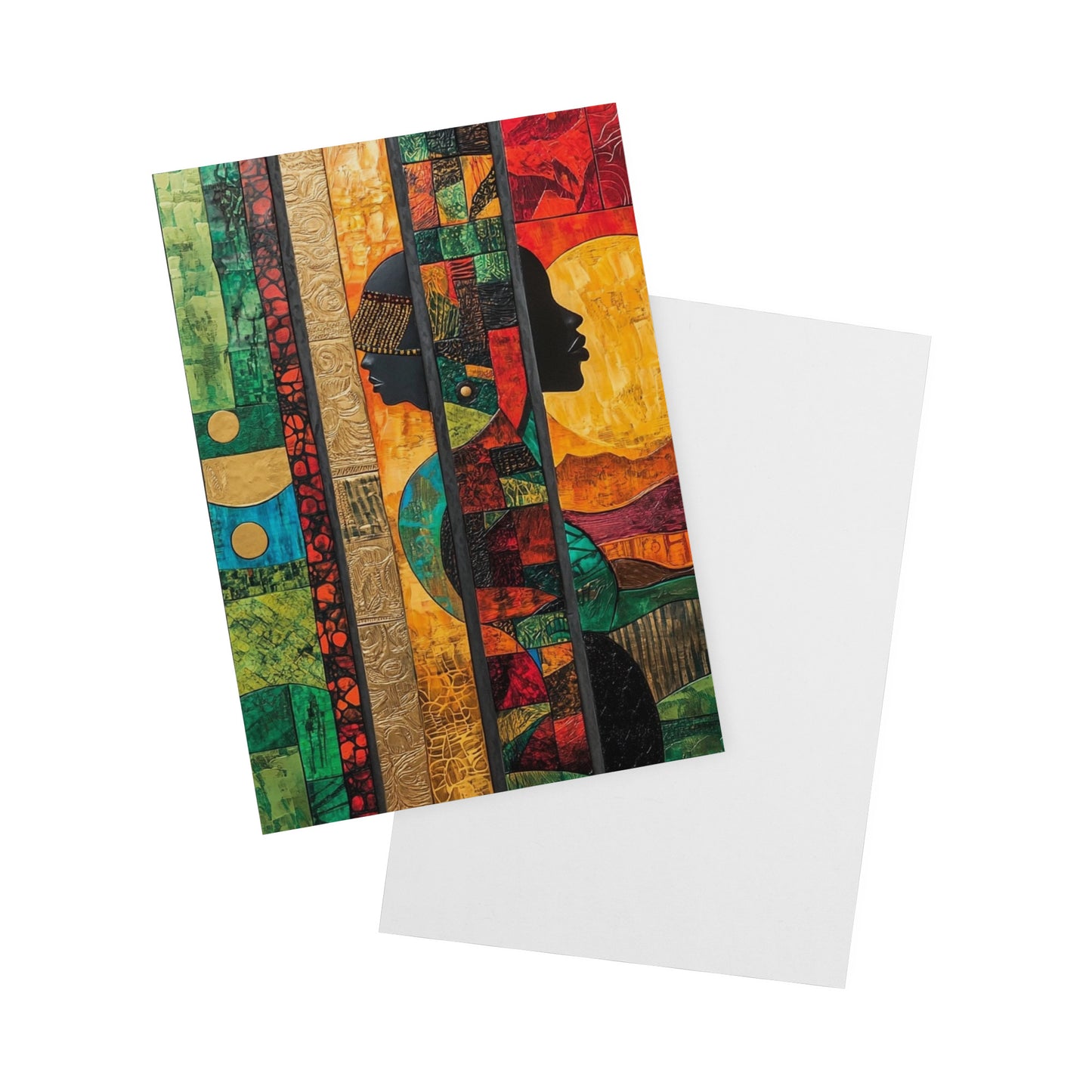 Afrocentric Abstract Flat Card – Bold Tribal-Inspired Design