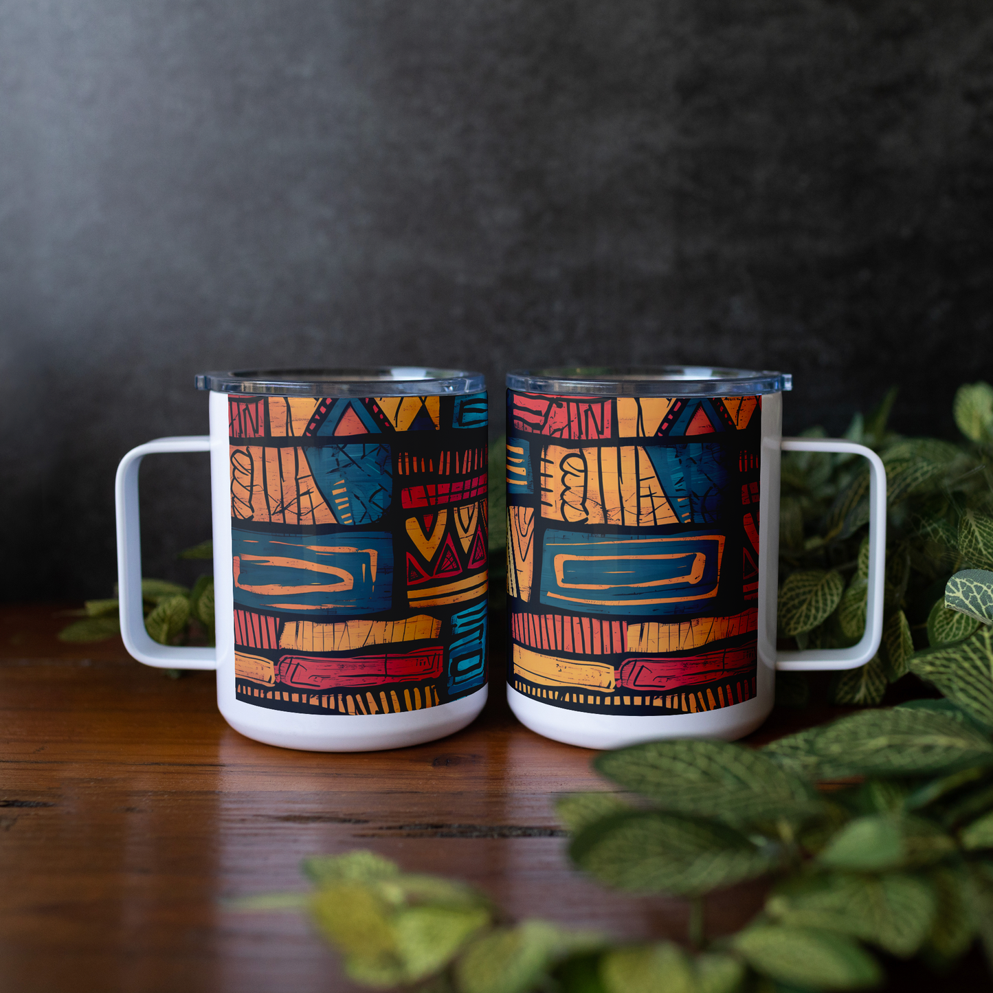 Afrocentric_Tribal_Print_Insulated_Mug__Insulated_Mug_Lifestyle_Wood_Table_Mockup.png