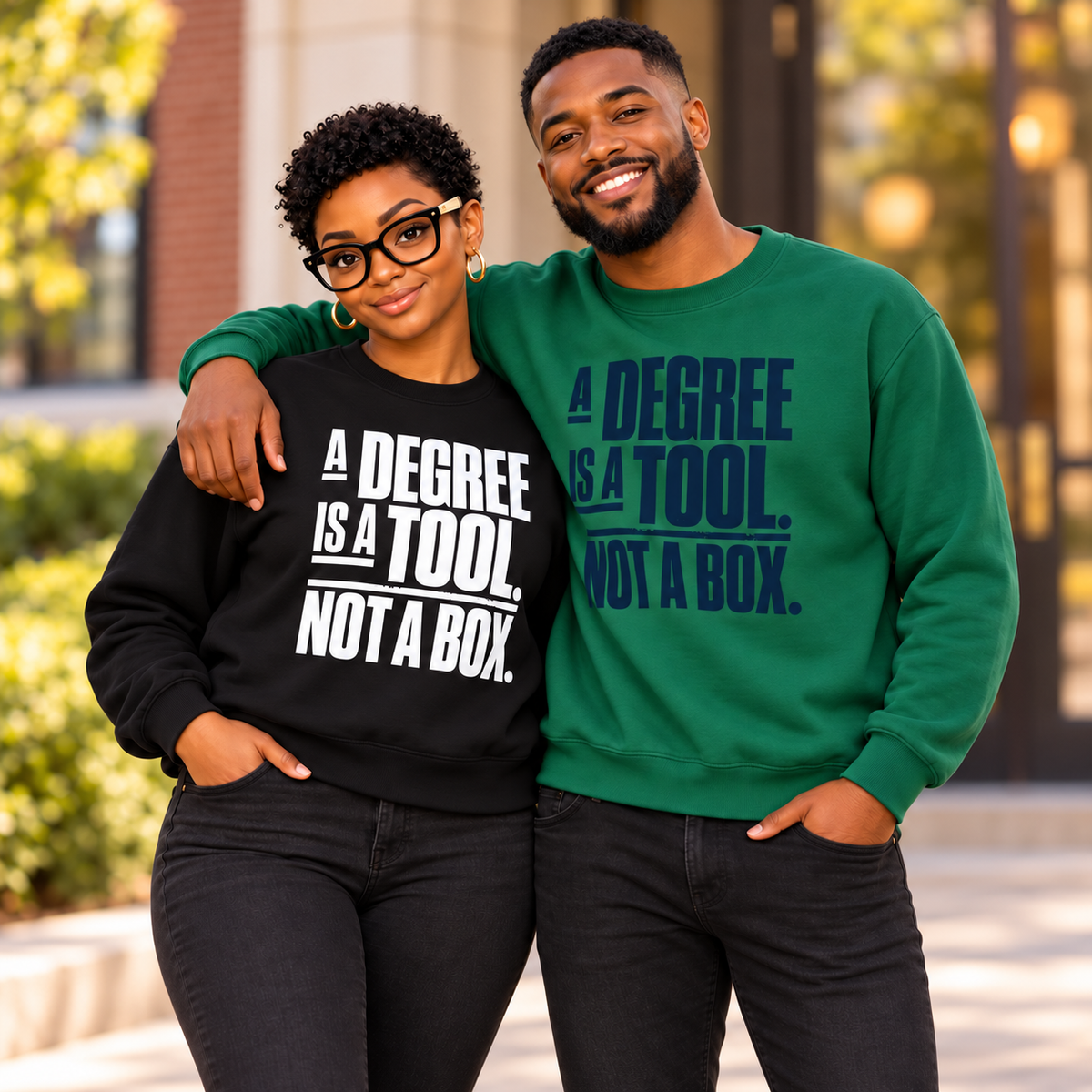 A Degree Is a Tool Not a Box Crewneck Sweatshirt