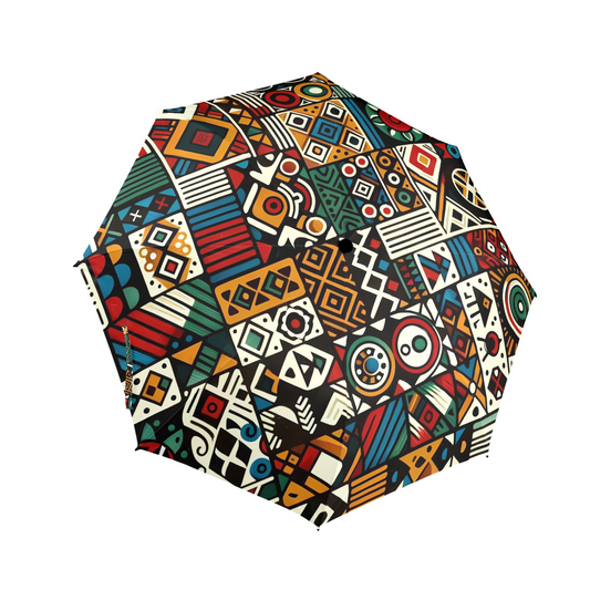 Vibrant Afrocentric Geometric Pattern Umbrella