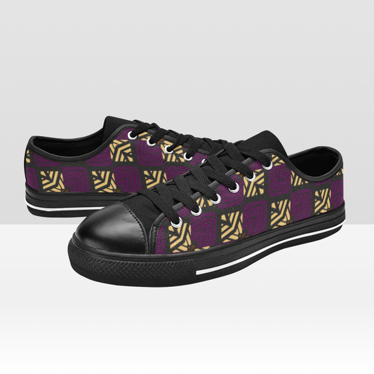 Purple Kente Vibe Low Top Sneakers - CWSDezign