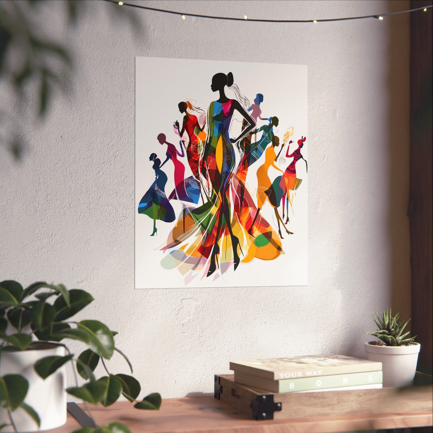 Vertical Posters - Empowered Women in Motion: Colorful African Silhouette Art Print