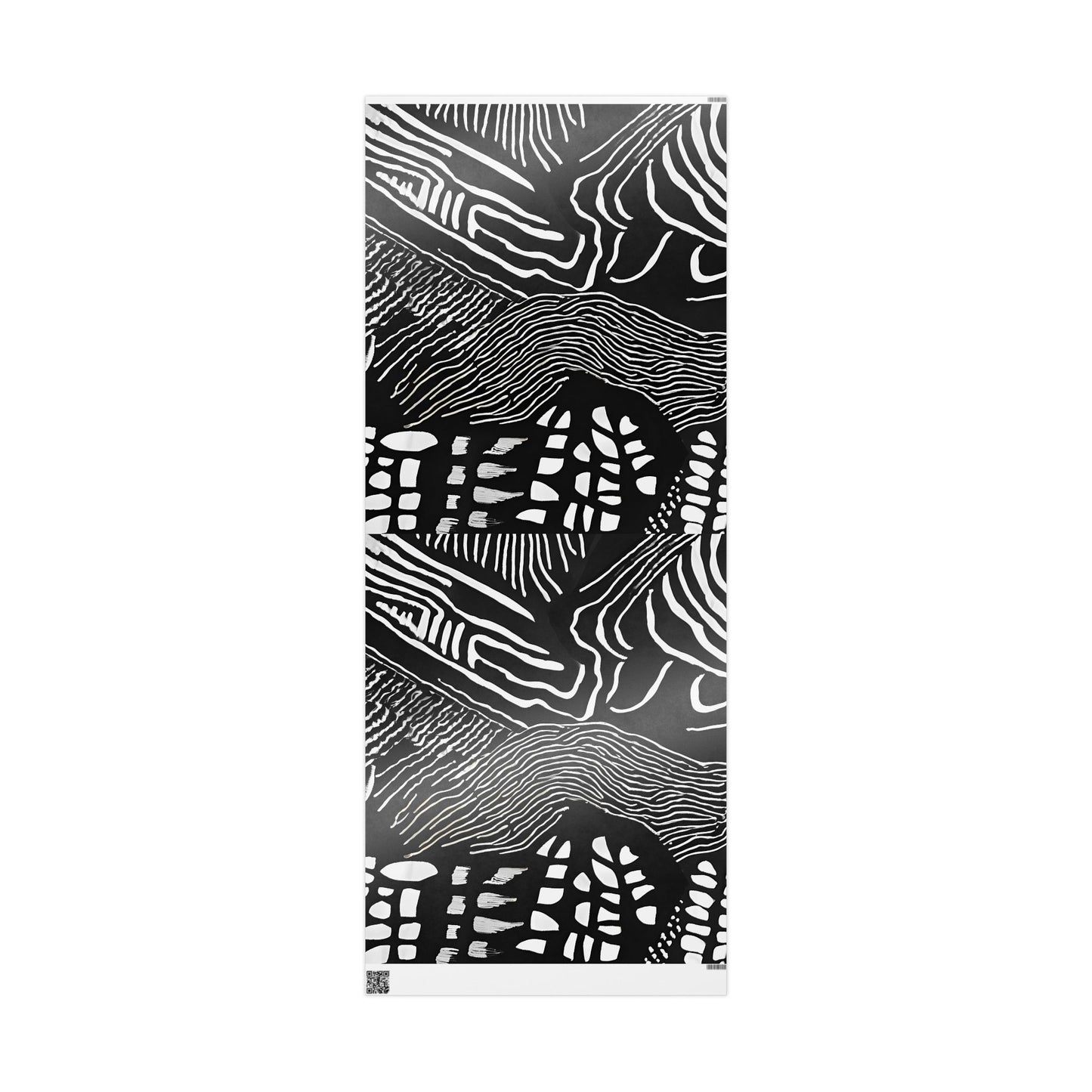 Bold Abstract Black & White Wrapping Paper – Tribal Line Art