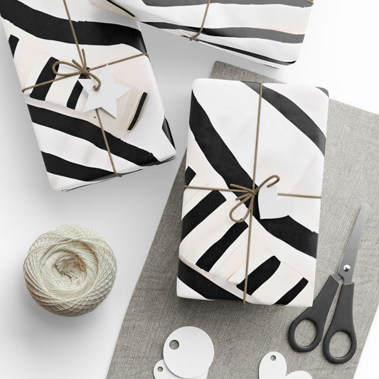 Abstract Tribal Patterns Gift Wrap – Monochrome Design