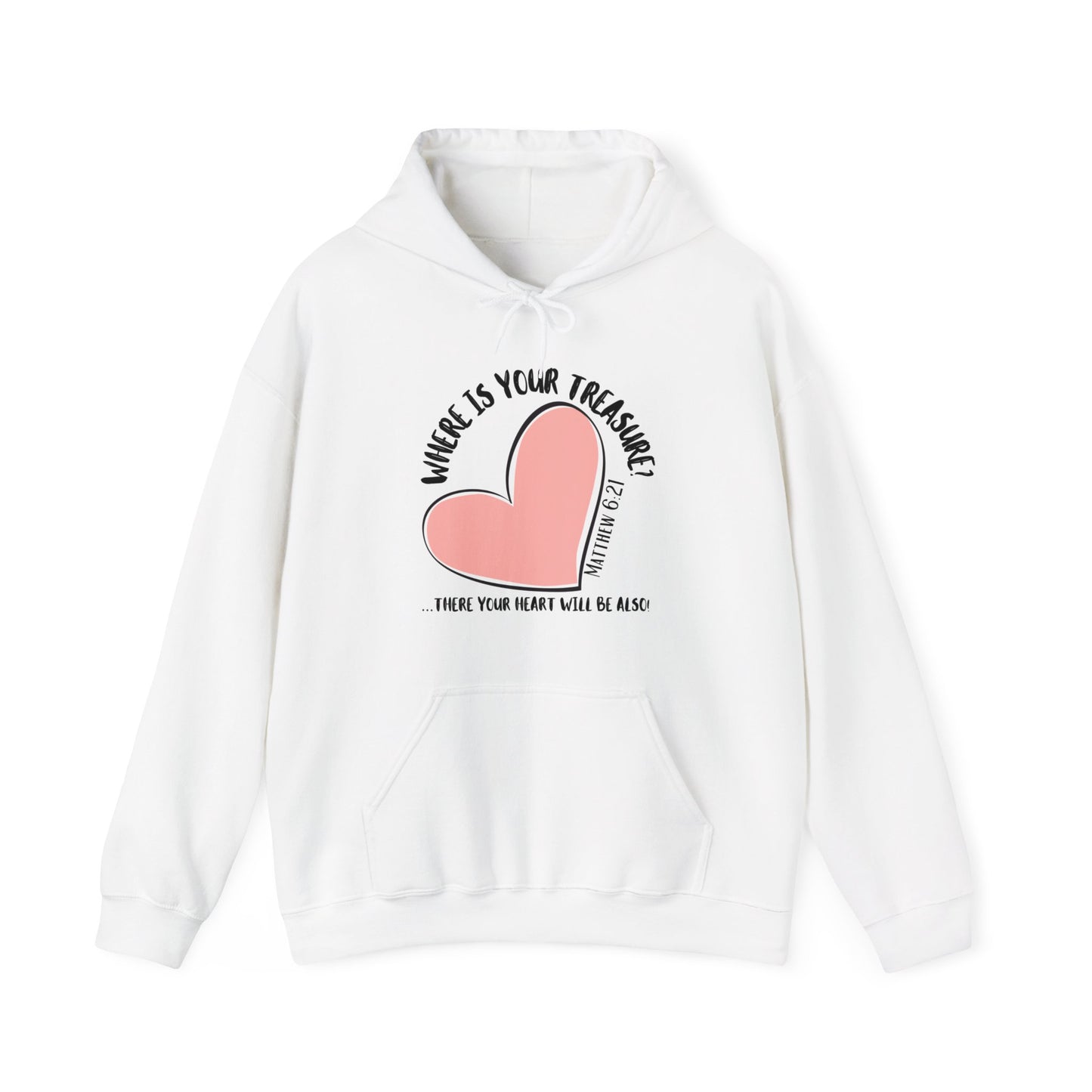 Pink Heart - Matthew 6:21 Hoodie