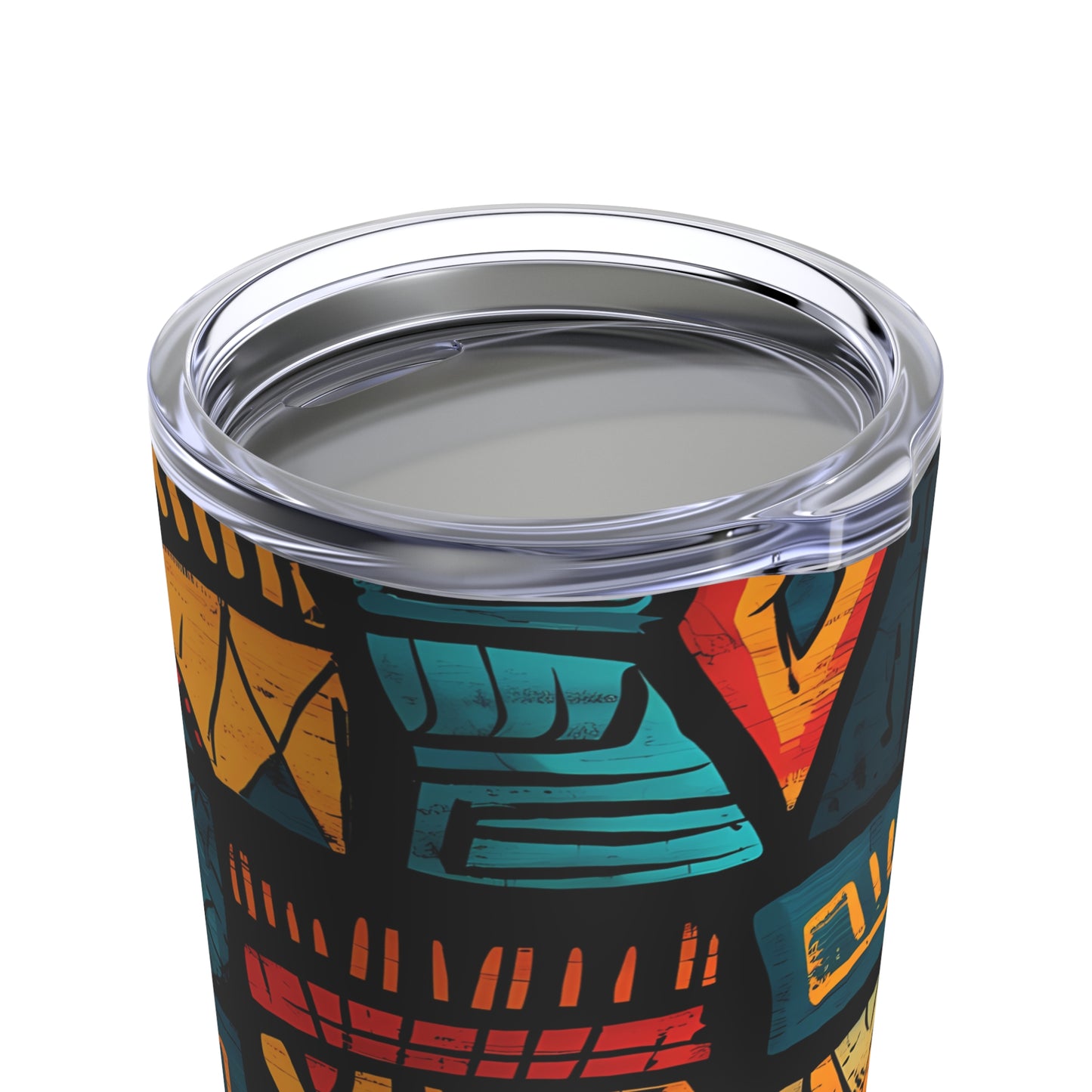 African Tribal Art Design Tumbler - Orange