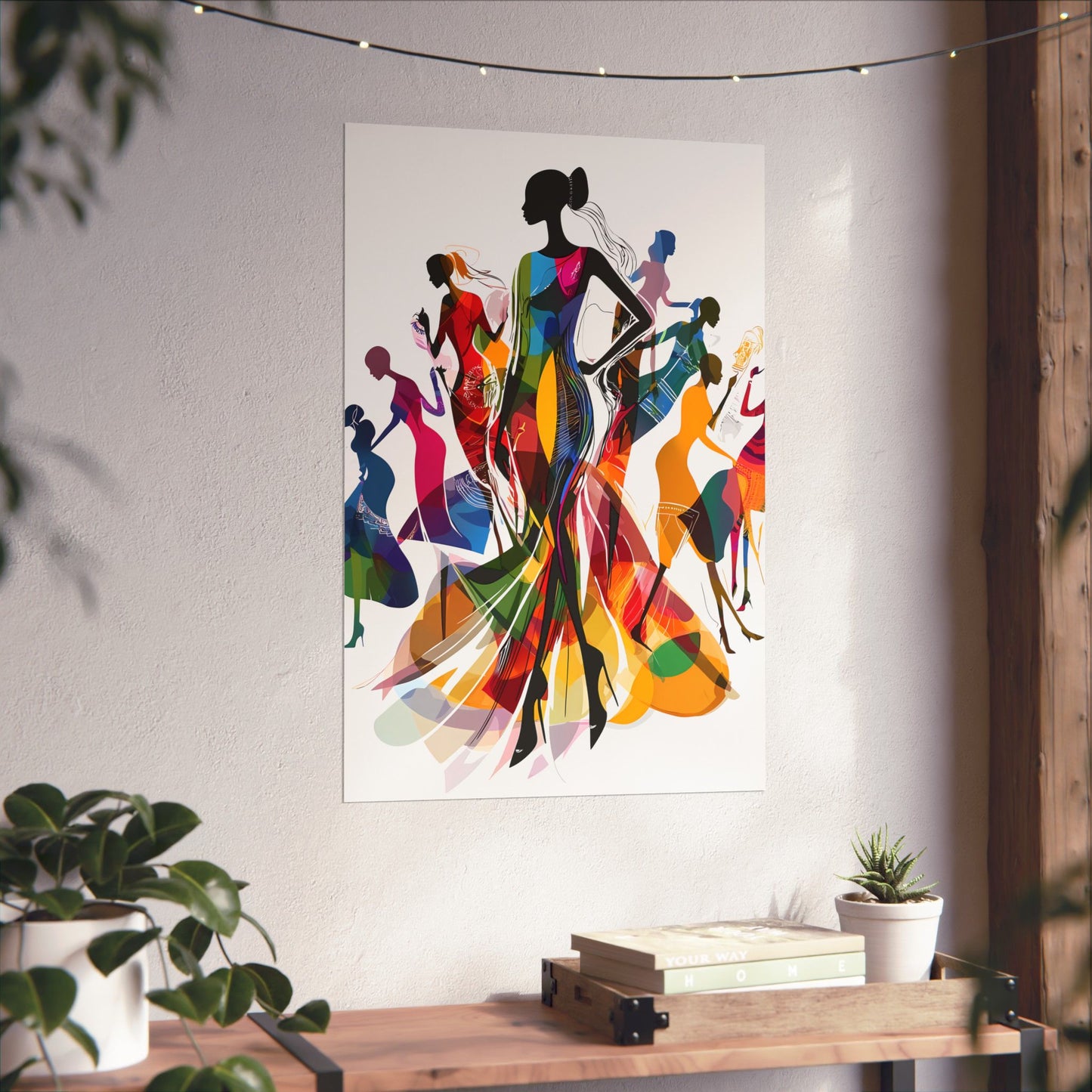 Vertical Posters - Empowered Women in Motion: Colorful African Silhouette Art Print