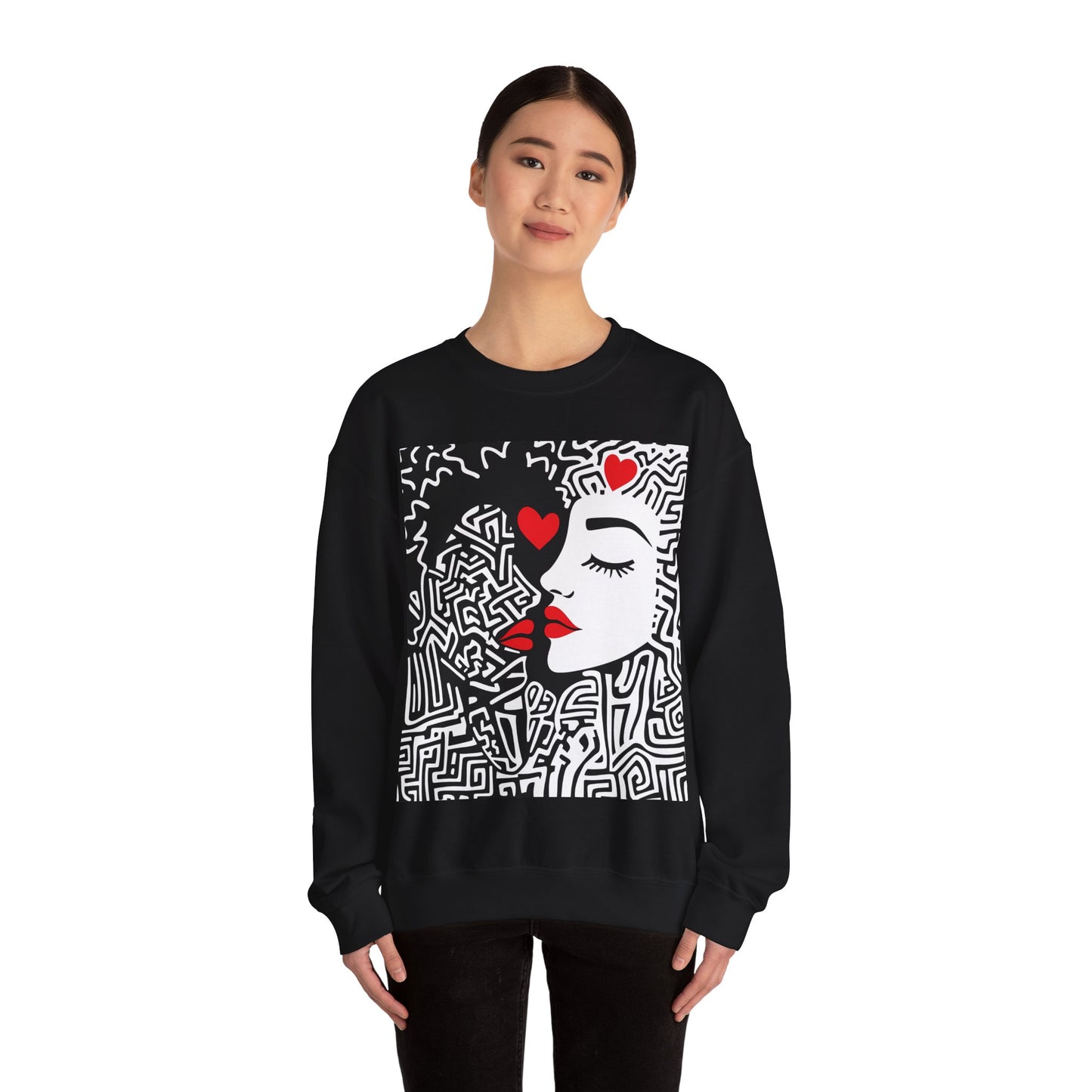 Labyrinth of Love Crewneck Sweatshirt - Couples Gift, Valentine's Day