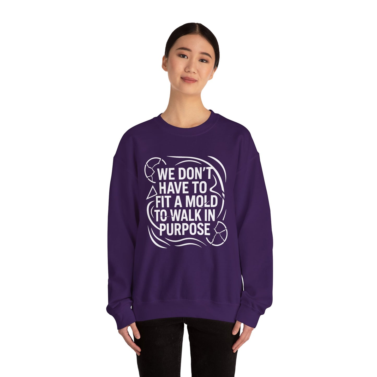 Purposeful Walk Inspirational Crewneck Sweatshirt for Every Occasion - Unisex Cozy Apparel, Gift for Friends, Motivational Clothing, Casual Wear