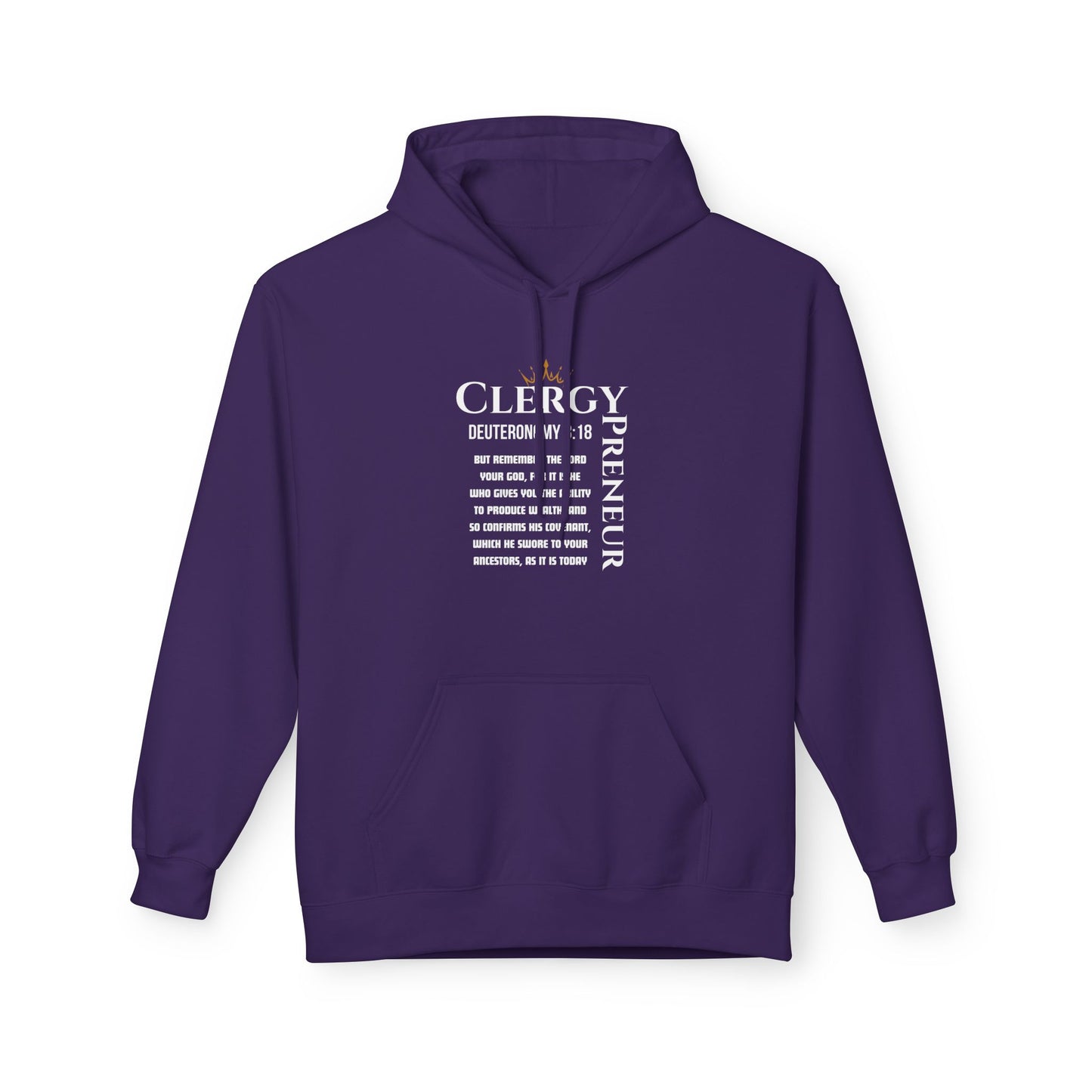 ClergyPreneur Hoodie - Faith Based Unisex Fleece Hoodie for Entrepreneurs with Kingdom Mindset