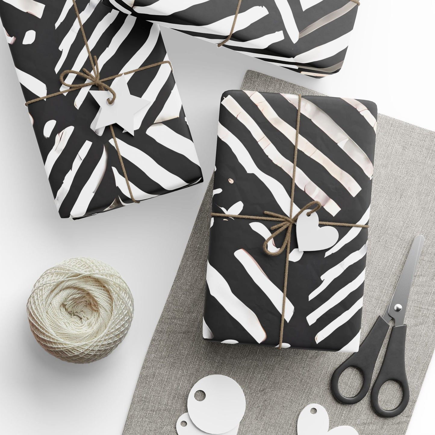 Striking Tribal Stripe Pattern Wrapping Paper – Monochrome Gift Wrap