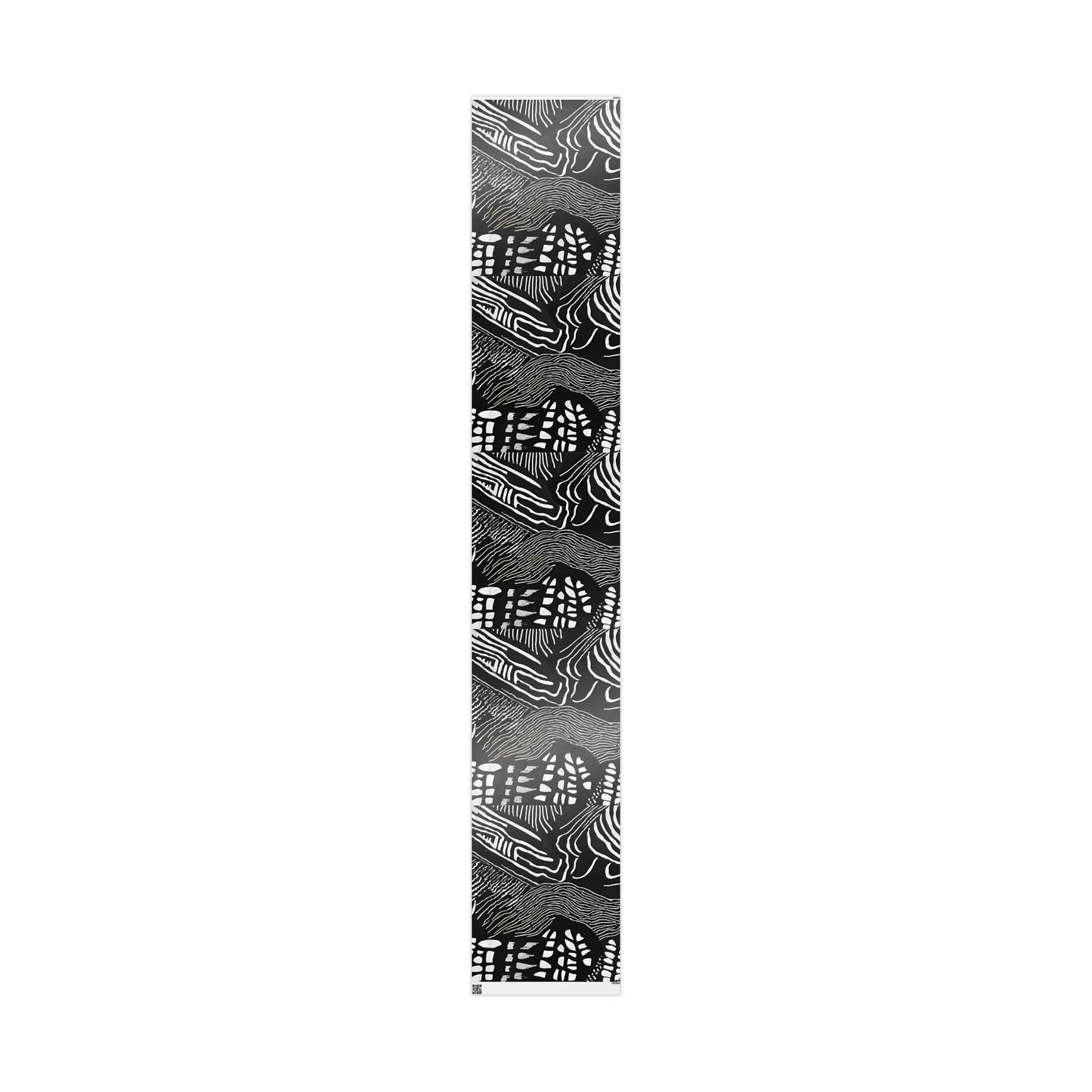 Bold Abstract Black & White Wrapping Paper – Tribal Line Art