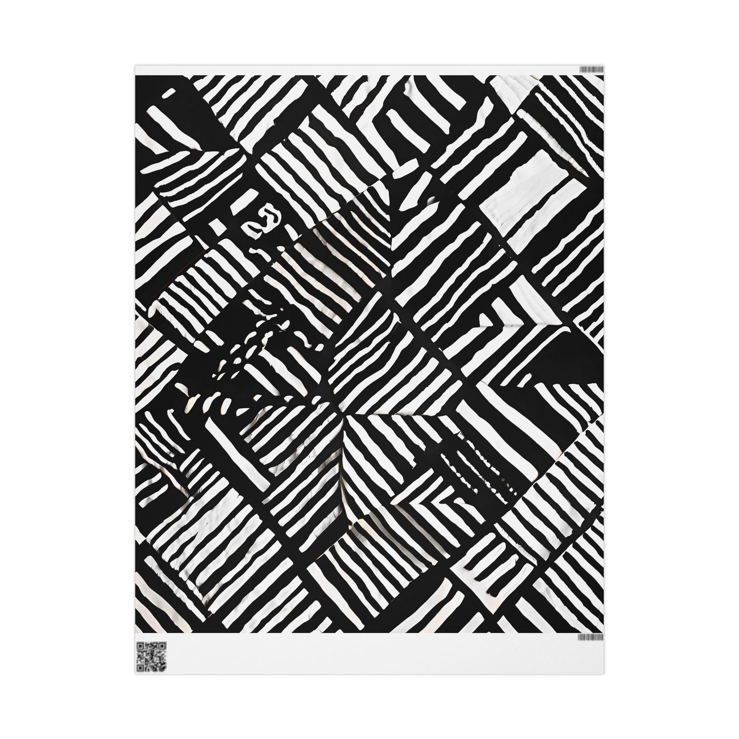 Striking Tribal Stripe Pattern Wrapping Paper – Monochrome Gift Wrap