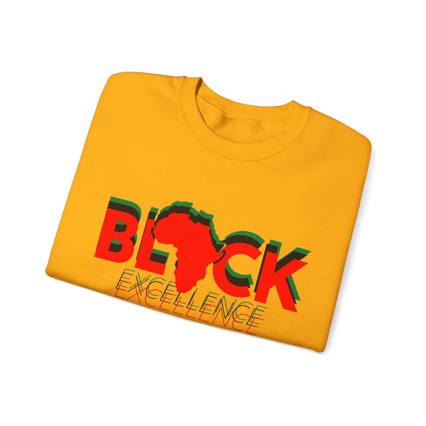 Black Excellence Crewneck Sweatshirt - Afrocentric Design for African Heritage Celebration