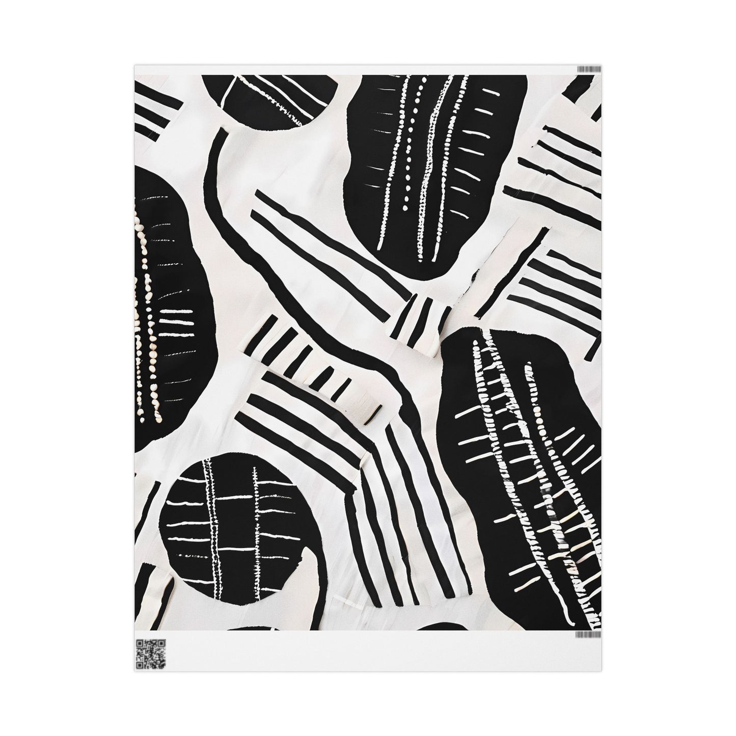 Abstract Tribal Patterns Gift Wrap – Monochrome Design