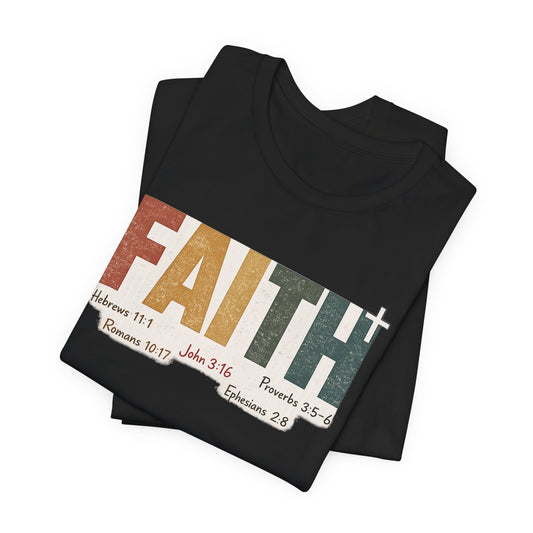 Faith Scripture Tee - Faith Scripture Tee | Christian Bible Verses, Vintage Color Block