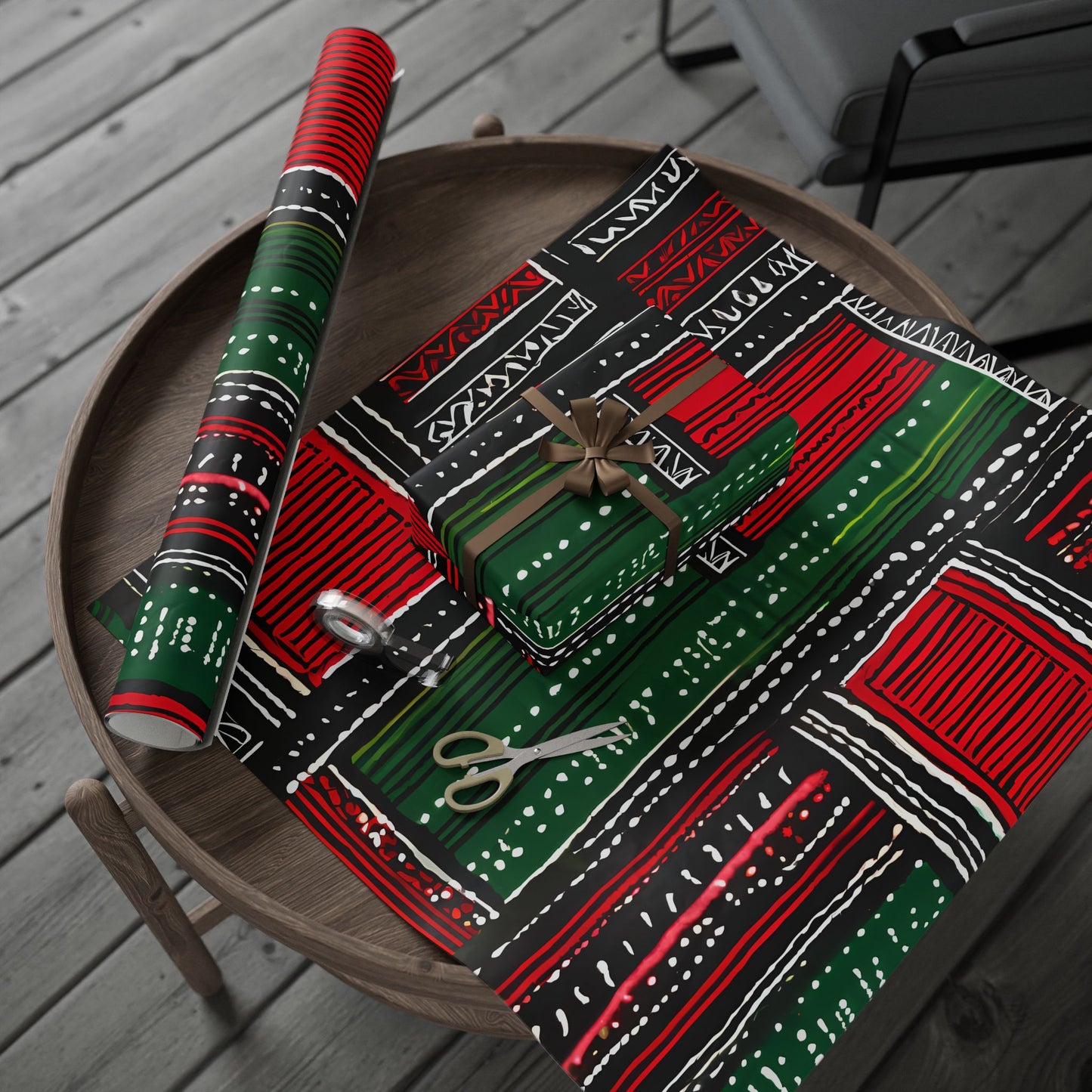 Festive Kente-Inspired Wrapping Paper