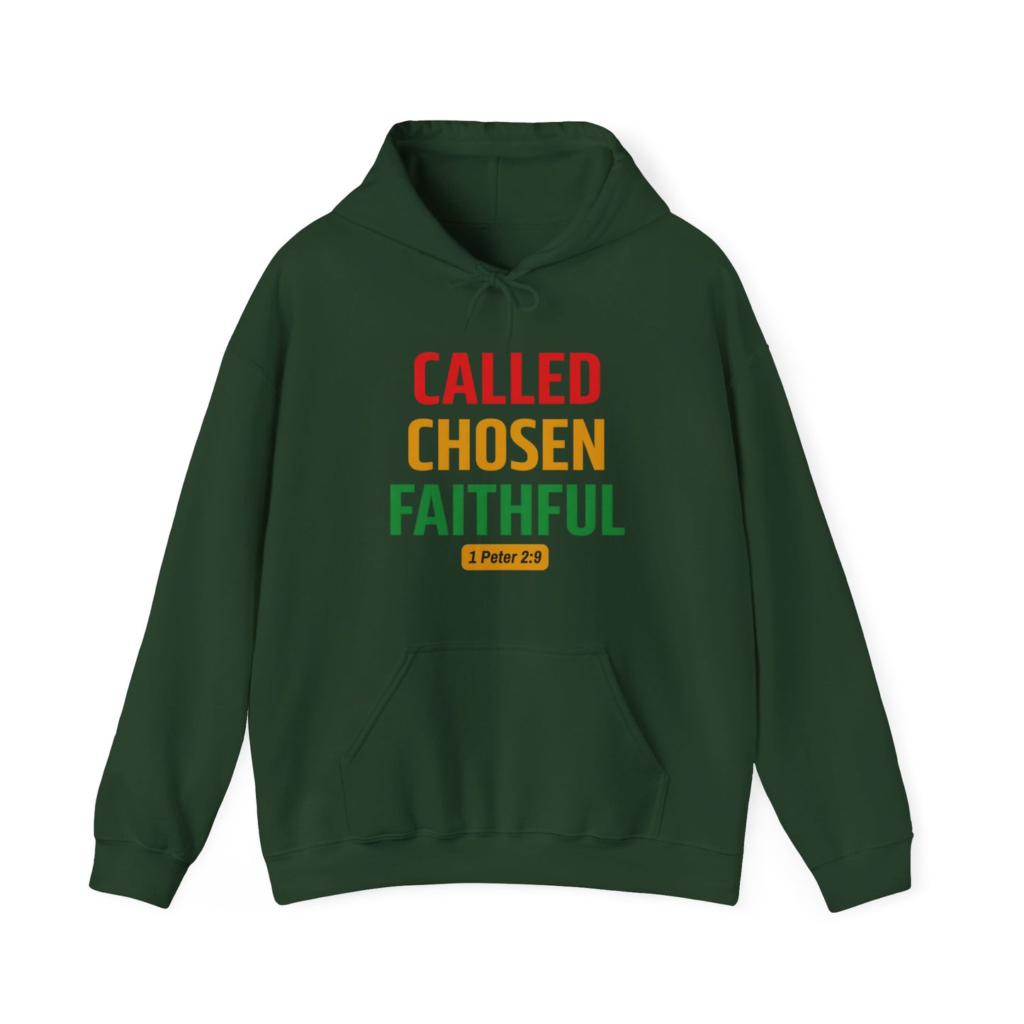 Called Chosen Faithful Hoodie — 1 Peter 2:9 Christian Faith Sweatshirt