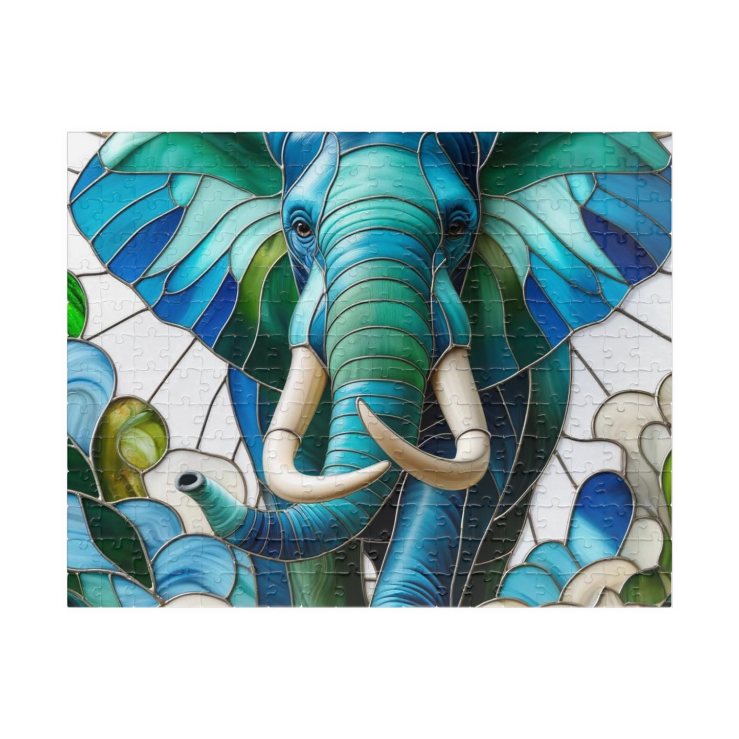 Stained Glass Elephant Jigsaw Puzzle