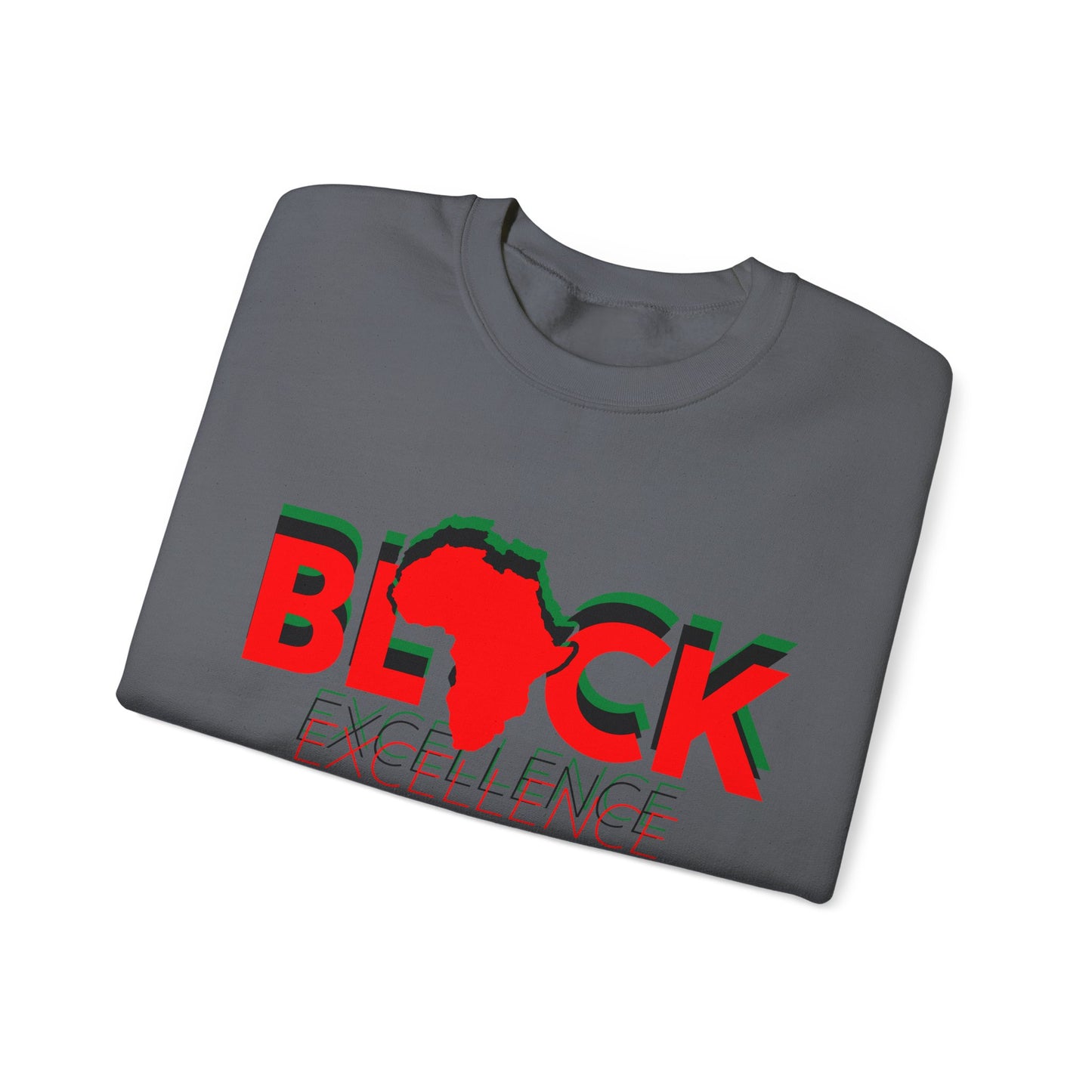 Black Excellence Crewneck Sweatshirt - Afrocentric Design for African Heritage Celebration