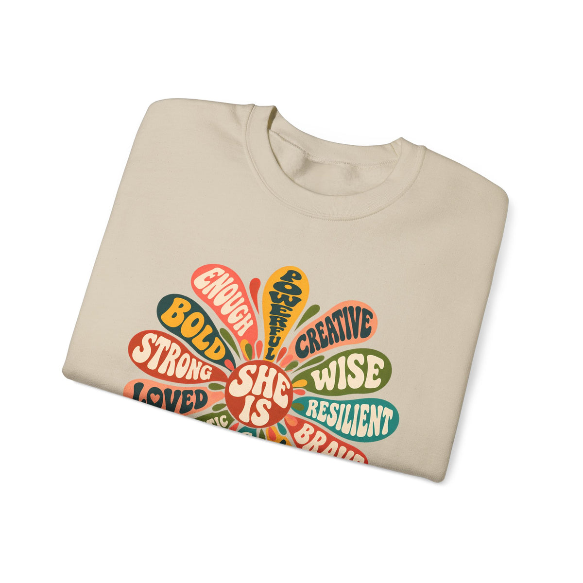 She Is Floral Affirmation Sweatshirt