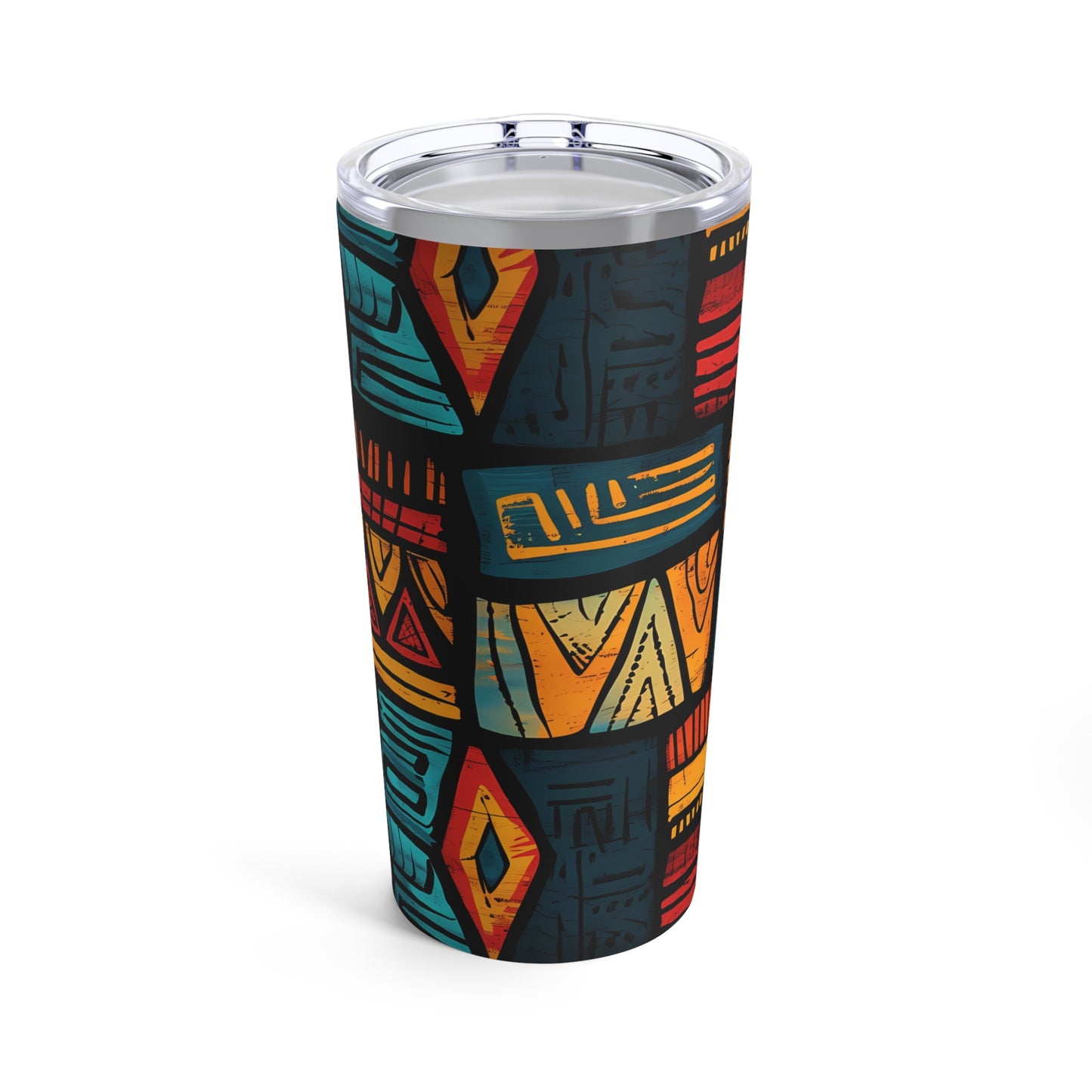 African Tribal Art Design Tumbler - Orange