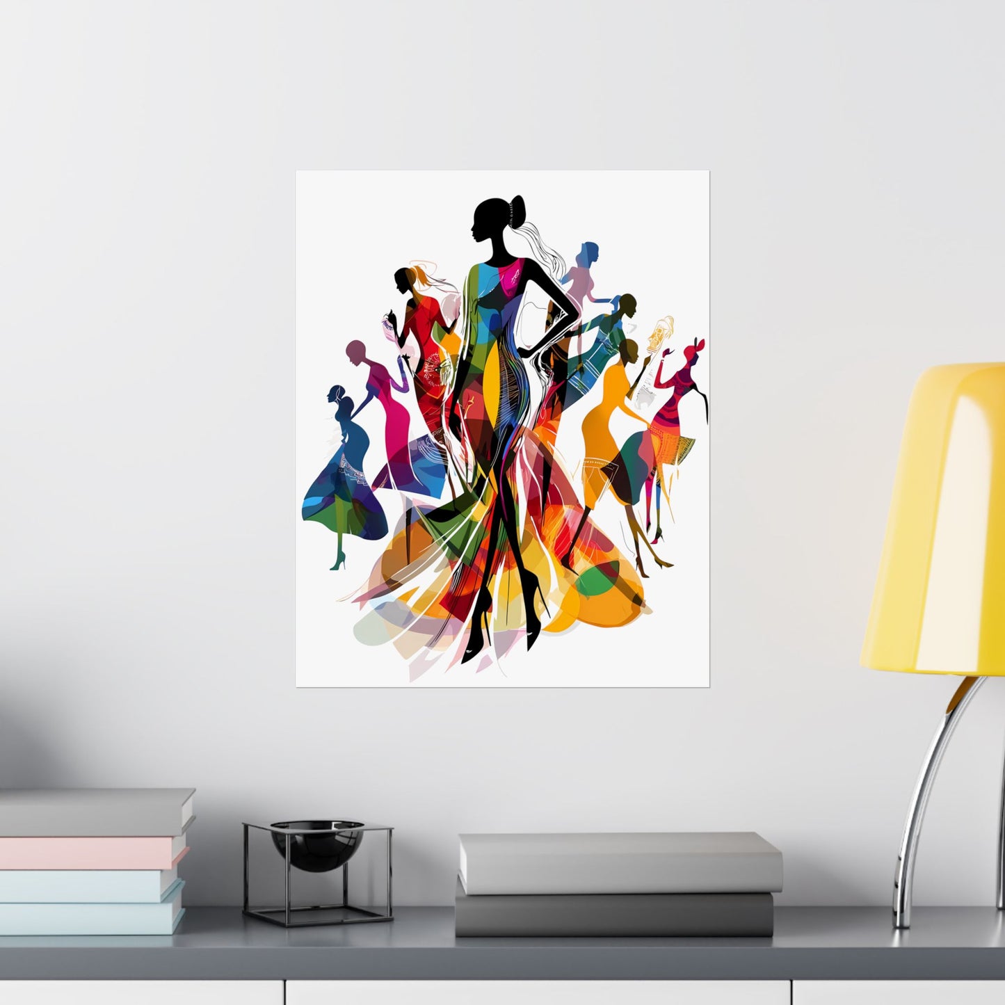 Vertical Posters - Empowered Women in Motion: Colorful African Silhouette Art Print