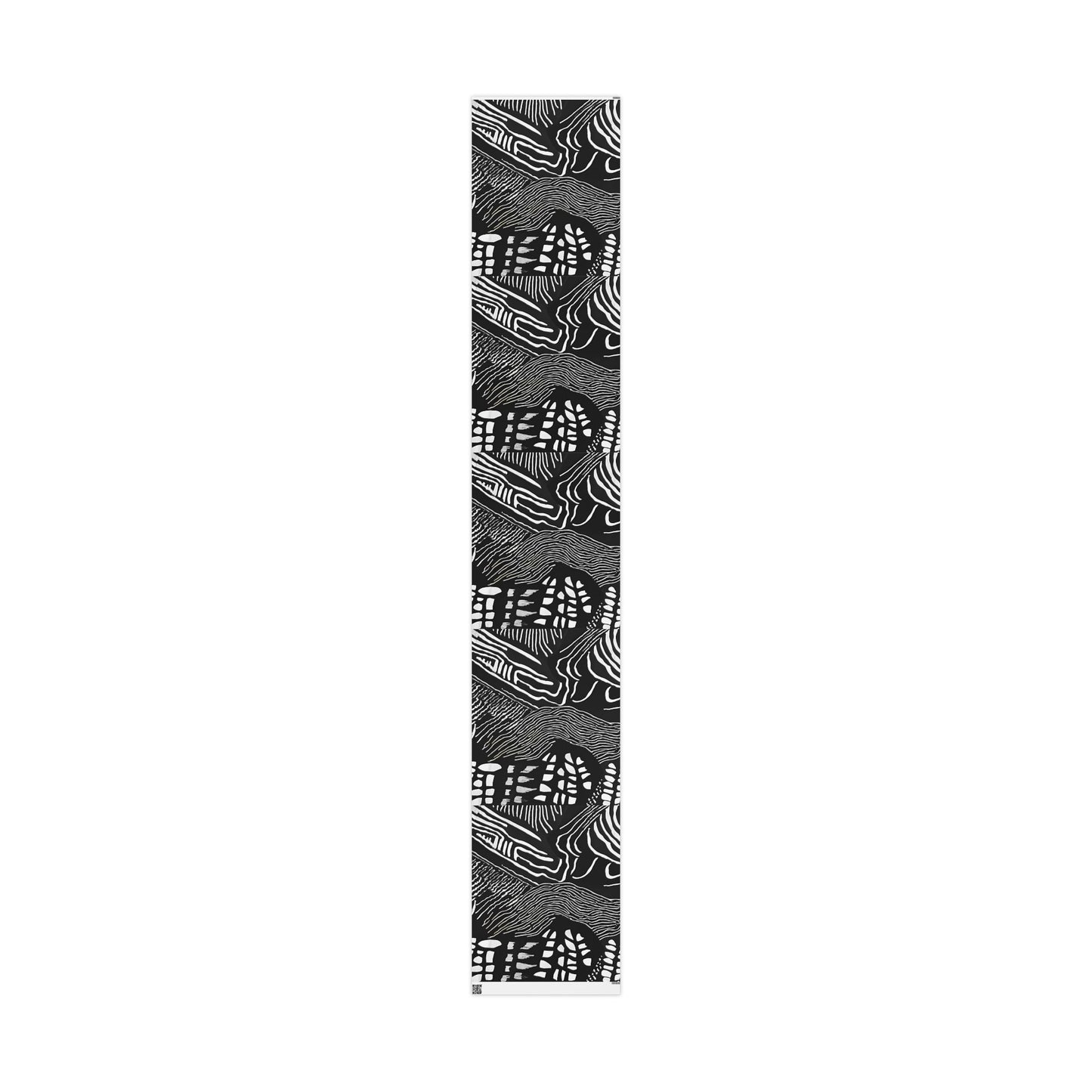 Bold Abstract Black & White Wrapping Paper – Tribal Line Art