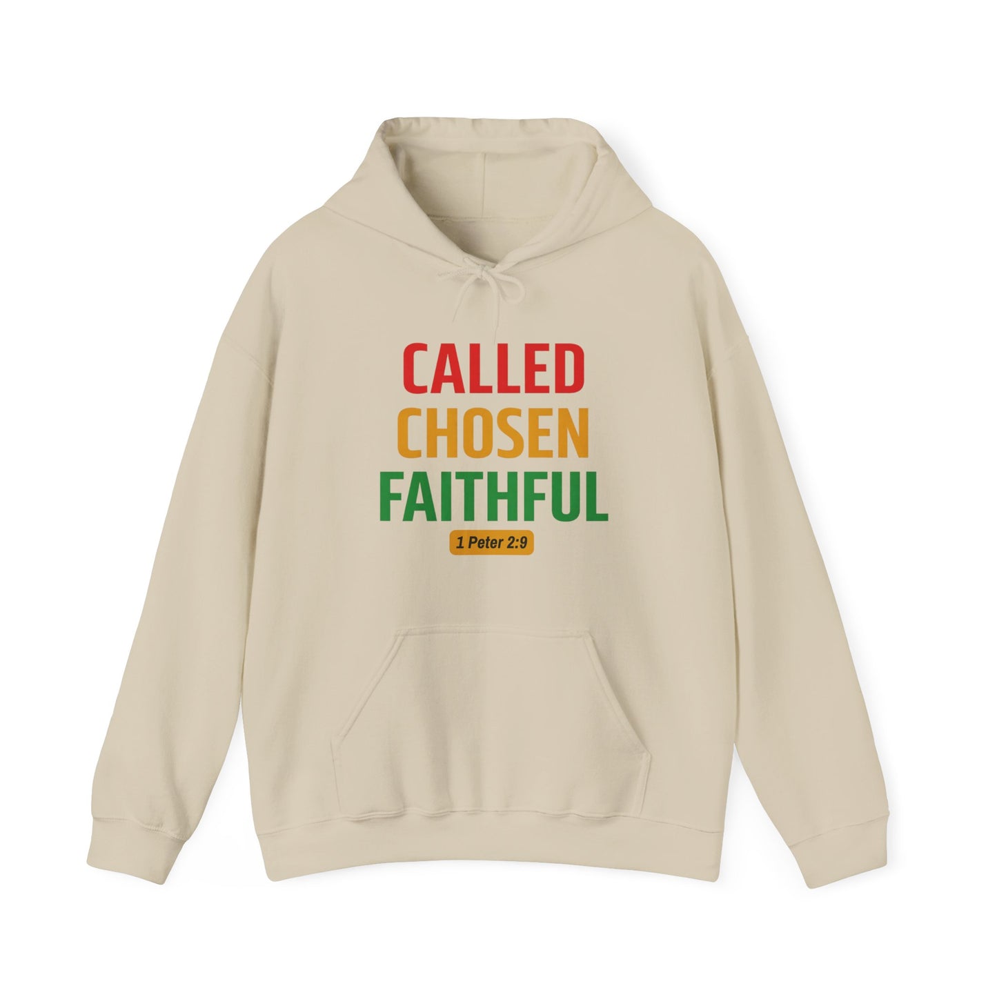 Called Chosen Faithful Hoodie — 1 Peter 2:9 Christian Faith Sweatshirt